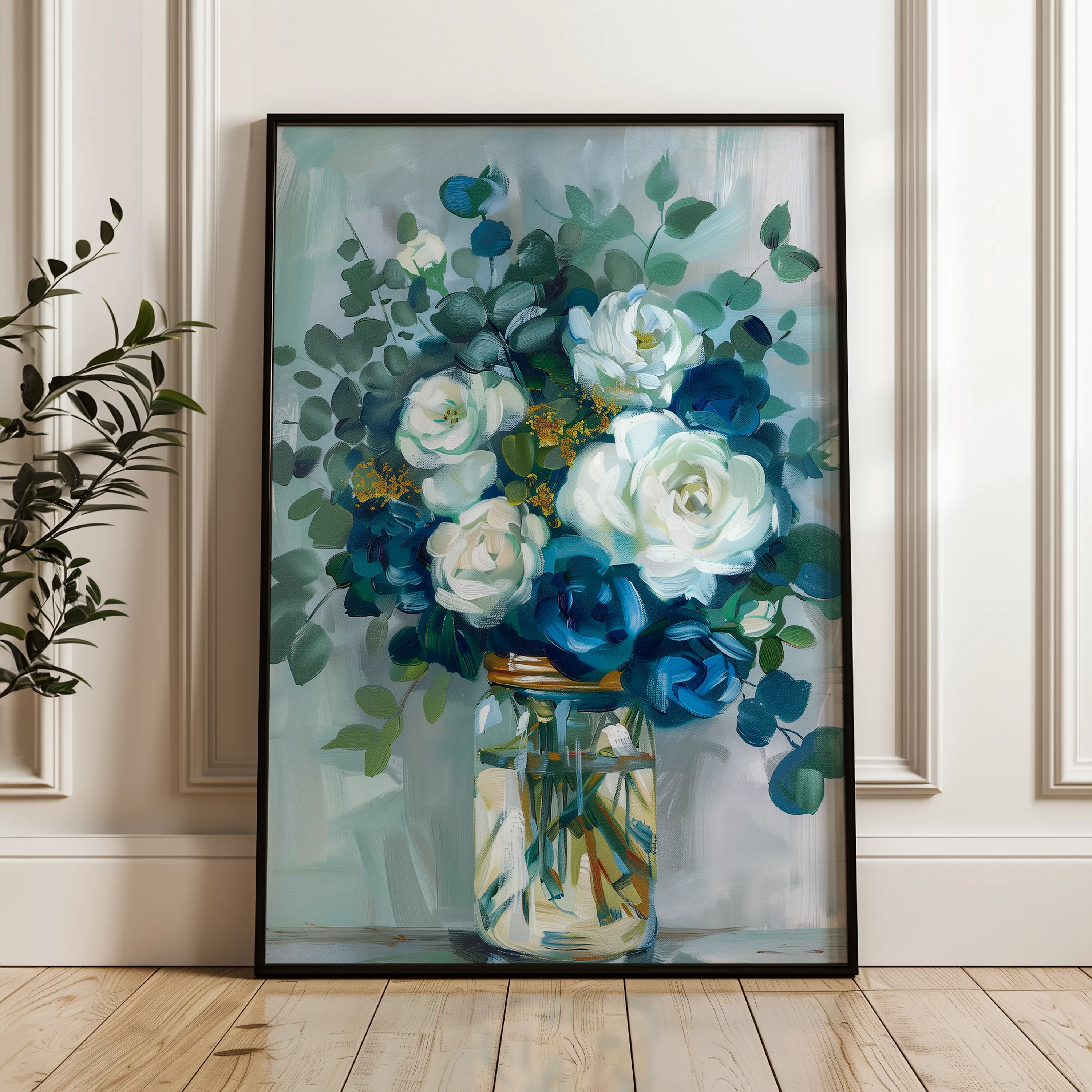 Floral 342 Canvas Art 60 x 40 cm / Black