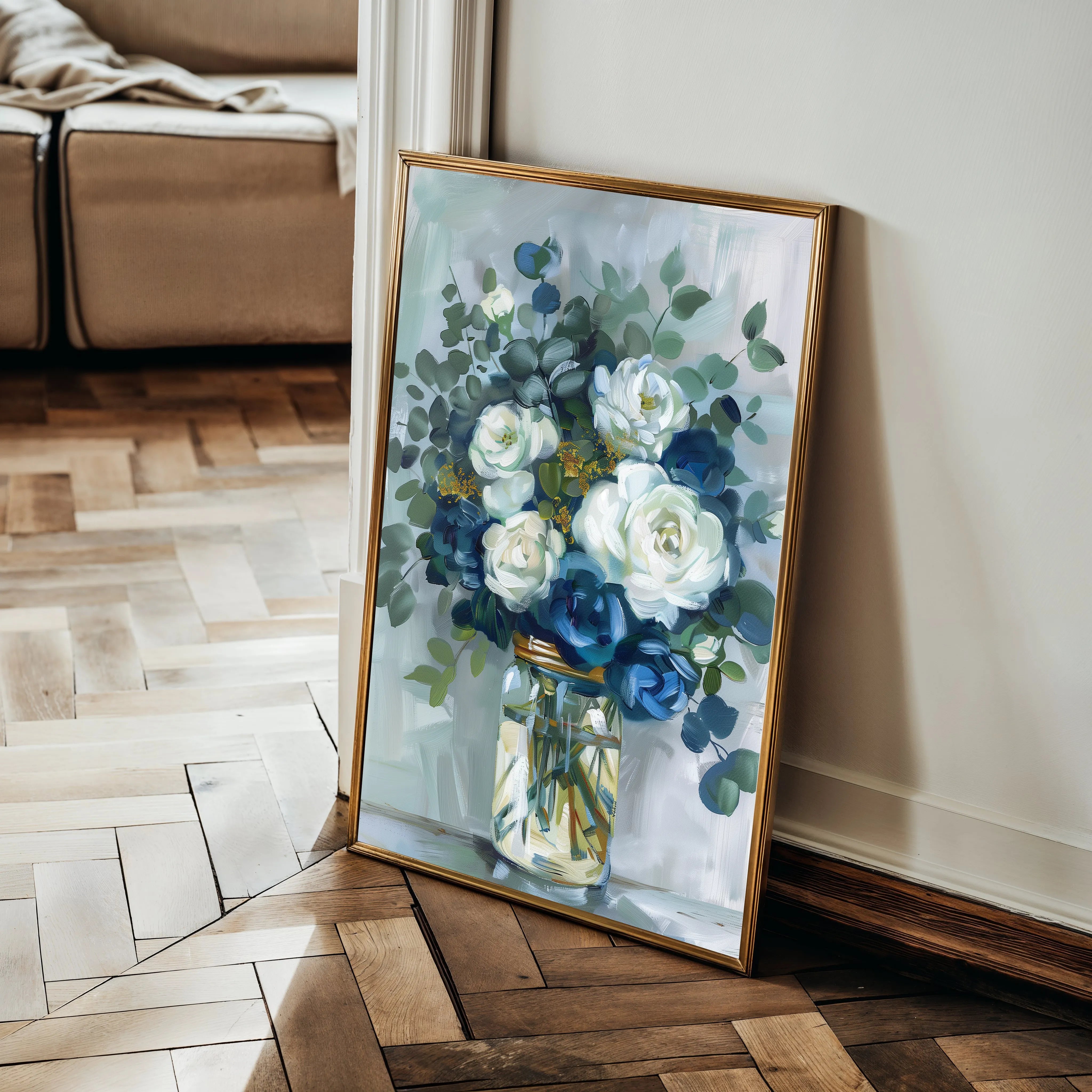 Floral 342 Canvas Art 60 x 40 cm / Black