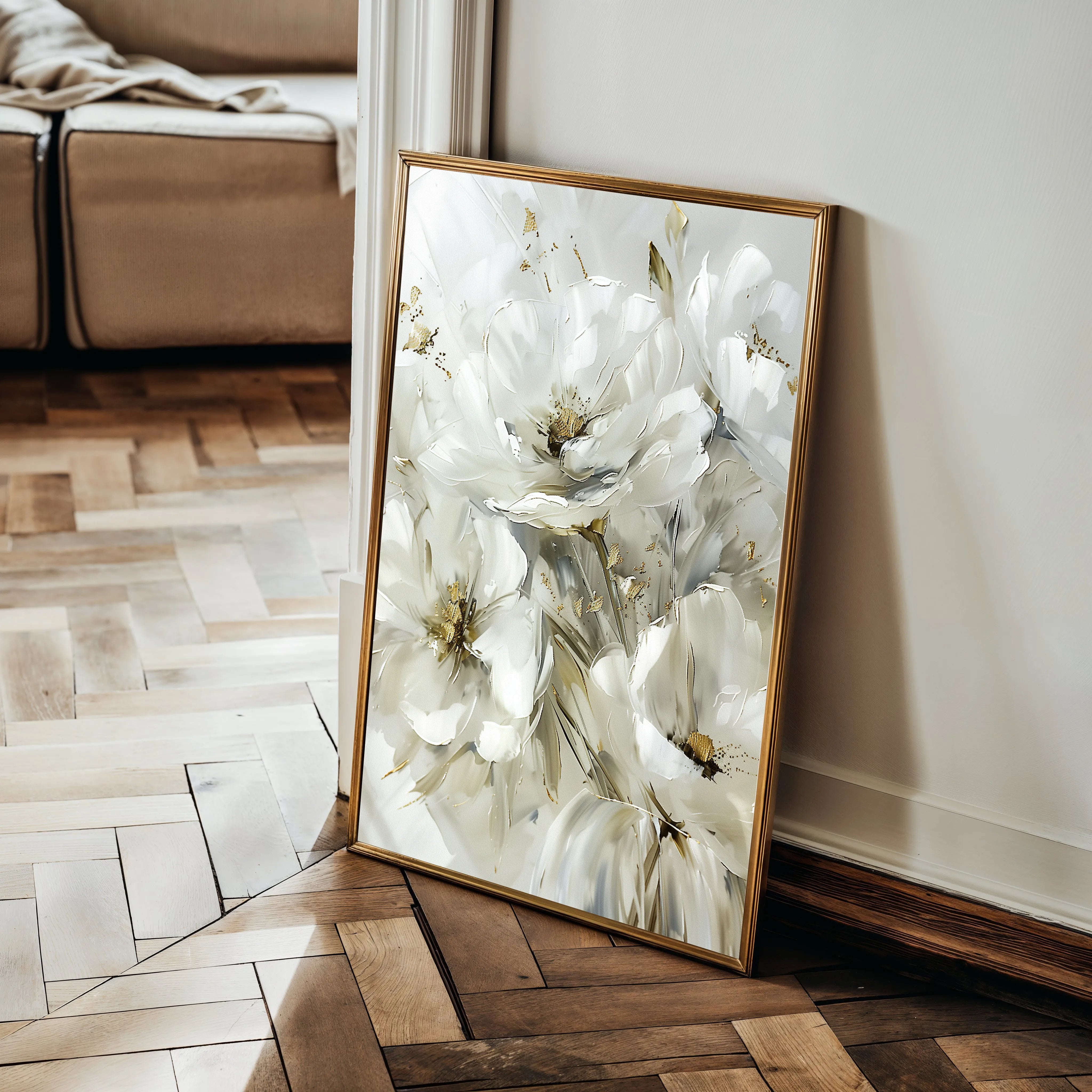 Floral 343 Canvas Art 60 x 40 cm / Black
