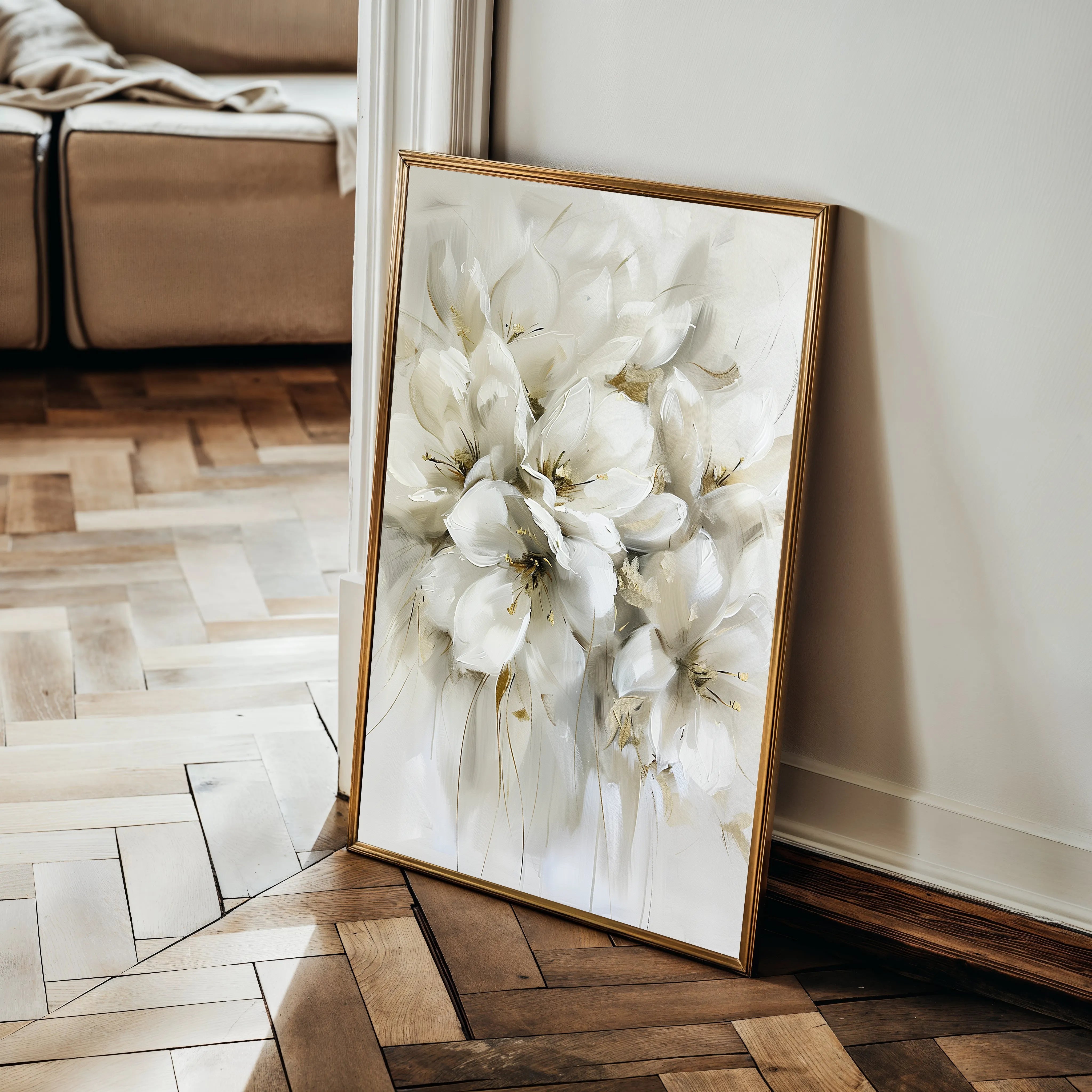 Floral 344 Canvas Art 60 x 40 cm / Black