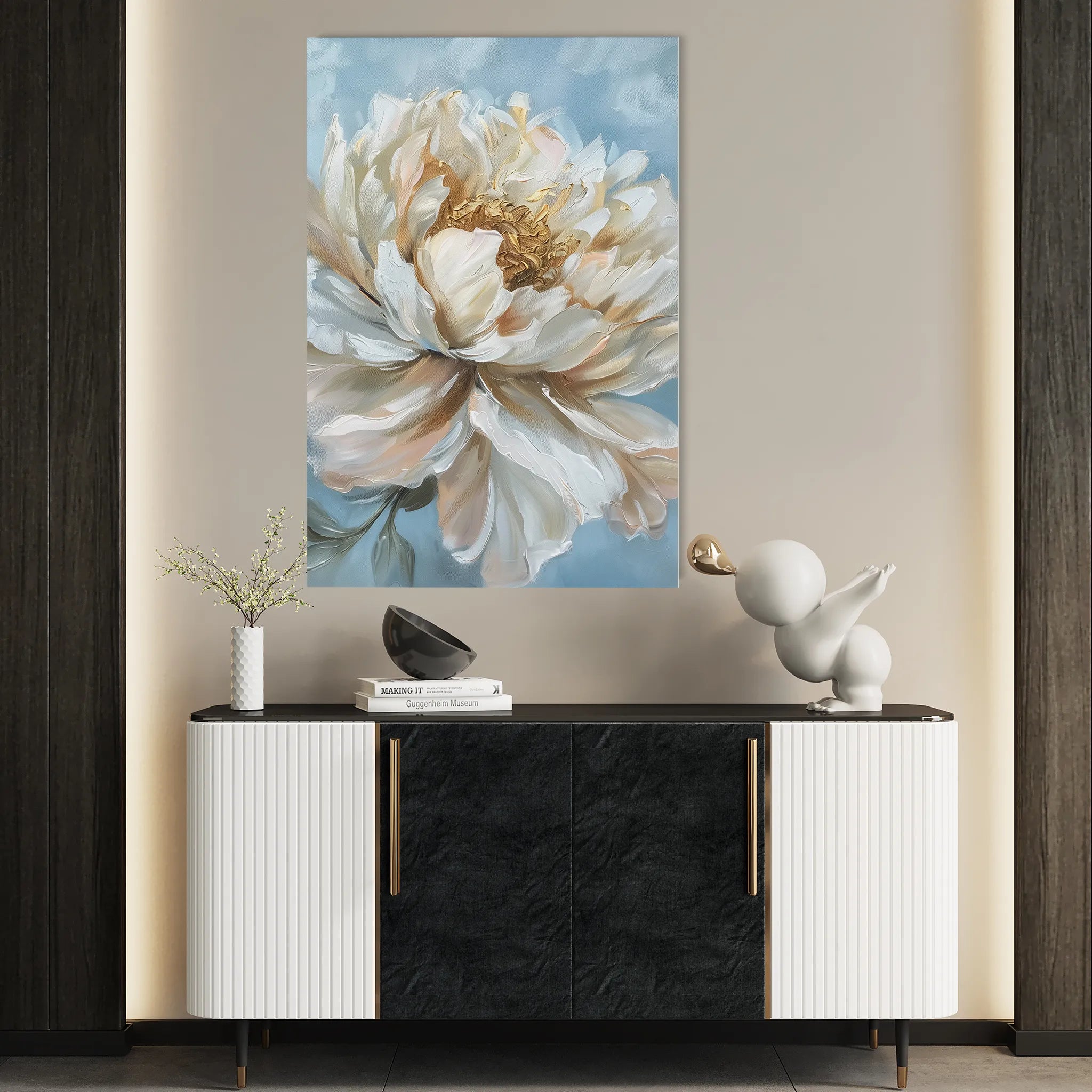 Floral 345 Canvas Art 60 x 40 cm / Black