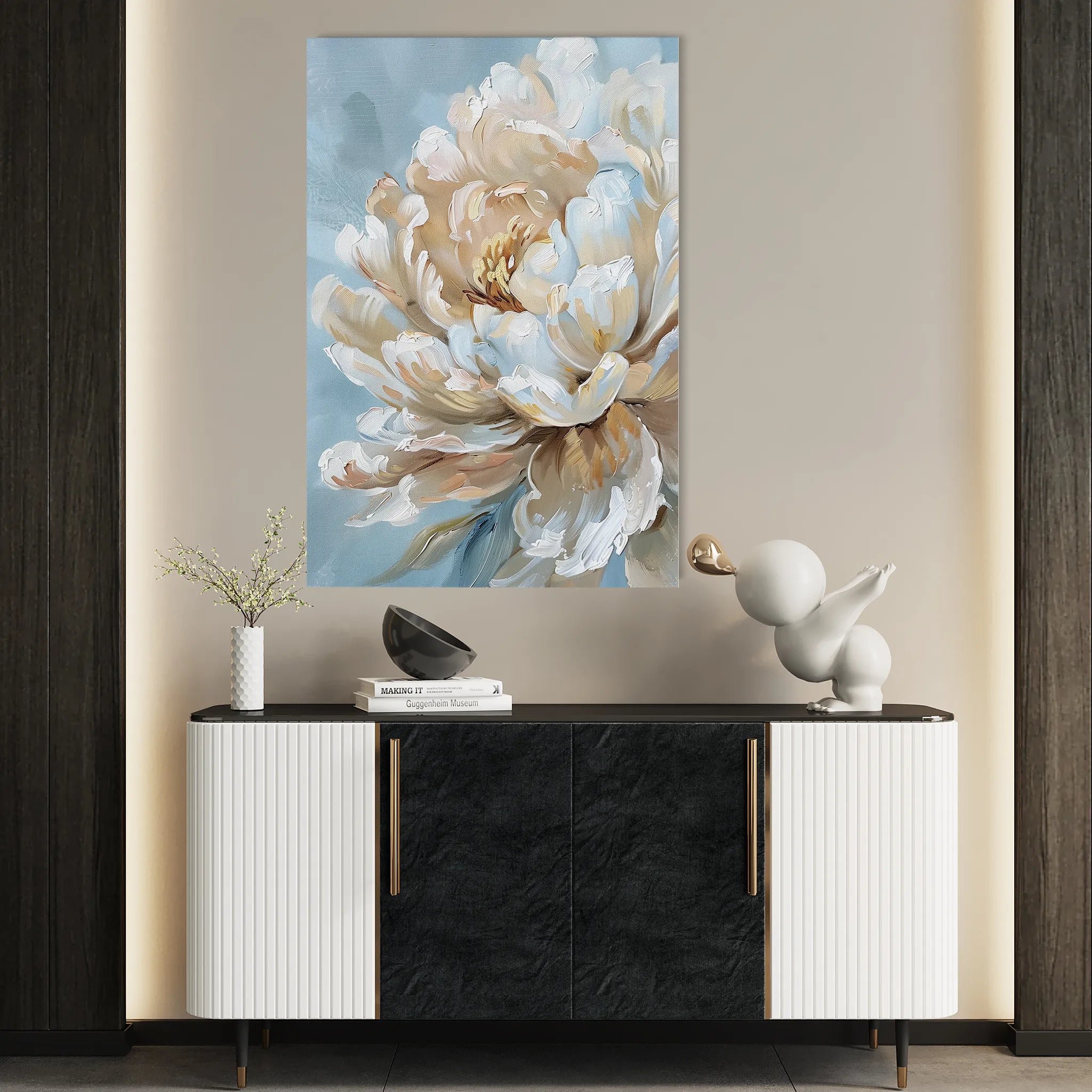 Floral 346 Canvas Art 60 x 40 cm / Black