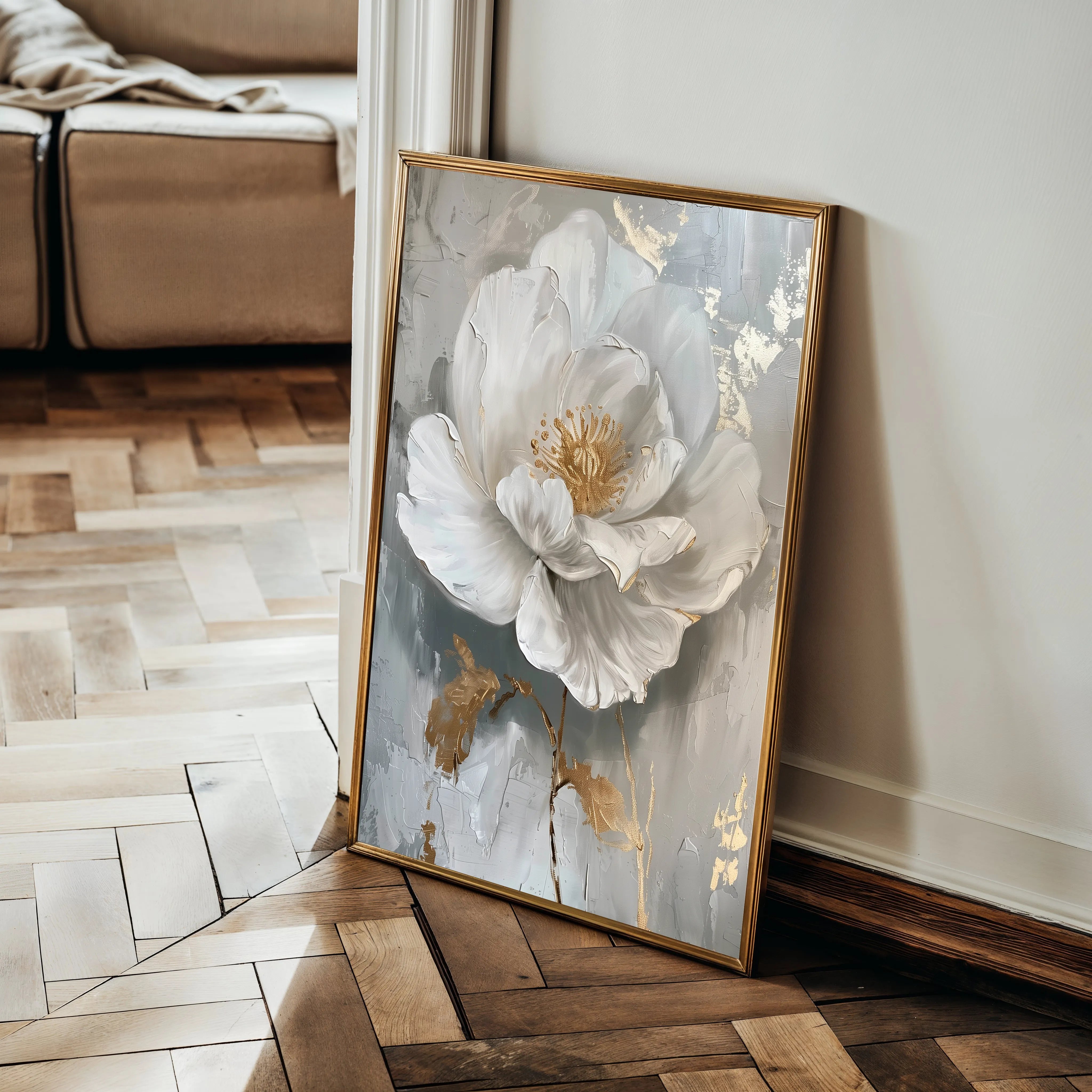 Floral 348 Canvas Art 60 x 40 cm / Black