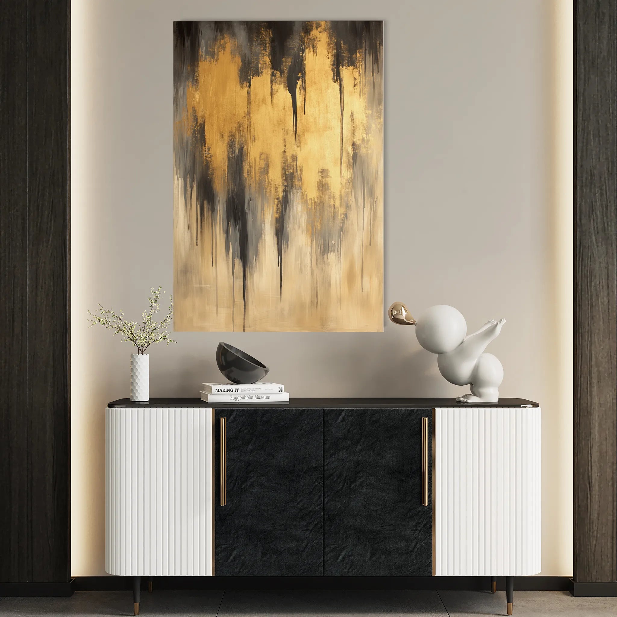 Abstract 350 Canvas Art 60 x 40 cm / Black