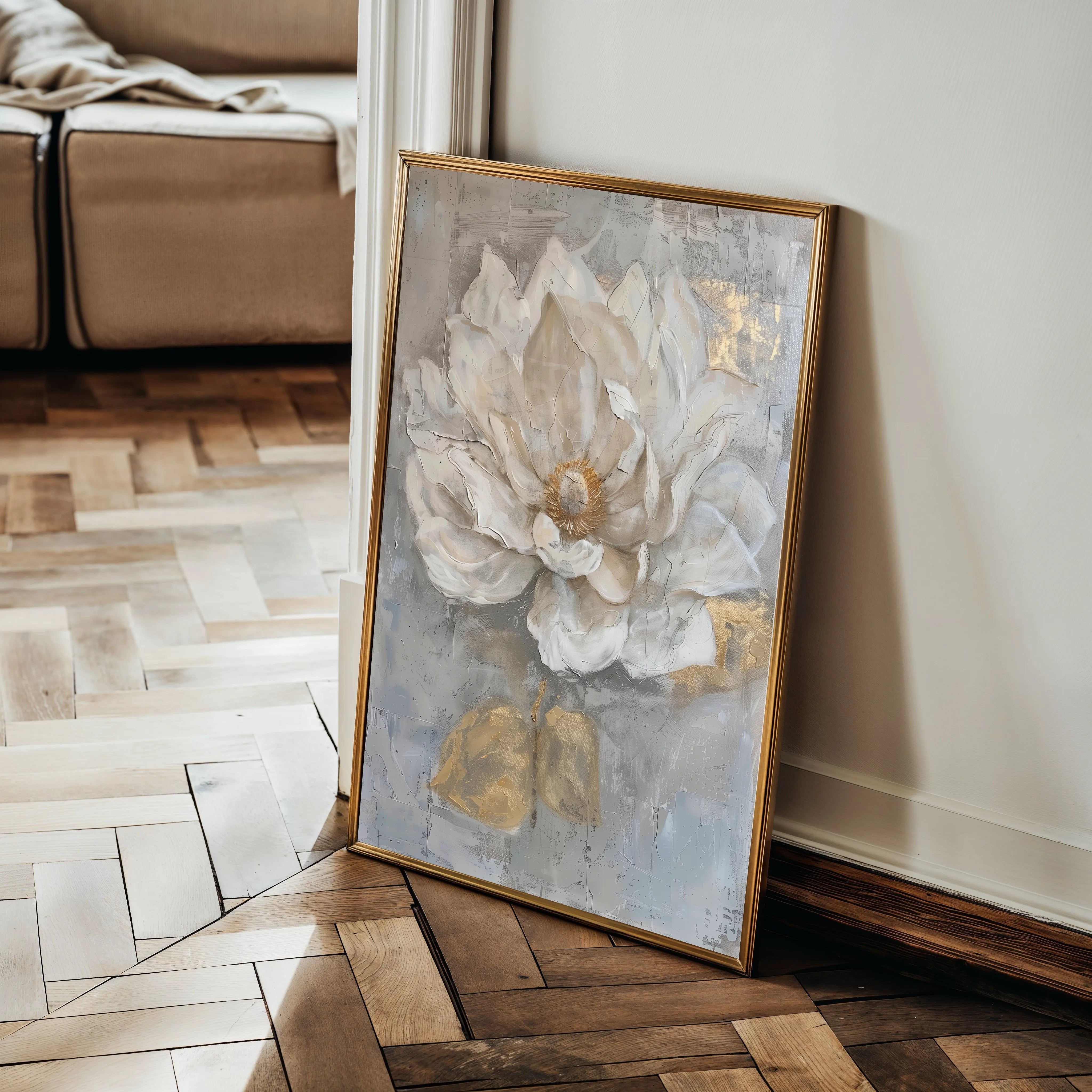 Floral 350 Canvas Art 60 x 40 cm / Black