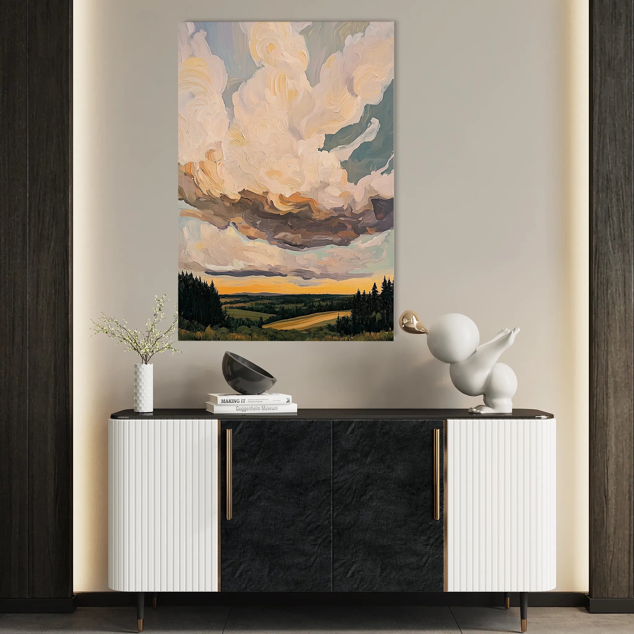Landscape 350 Canvas Art 60 x 40 cm / Black