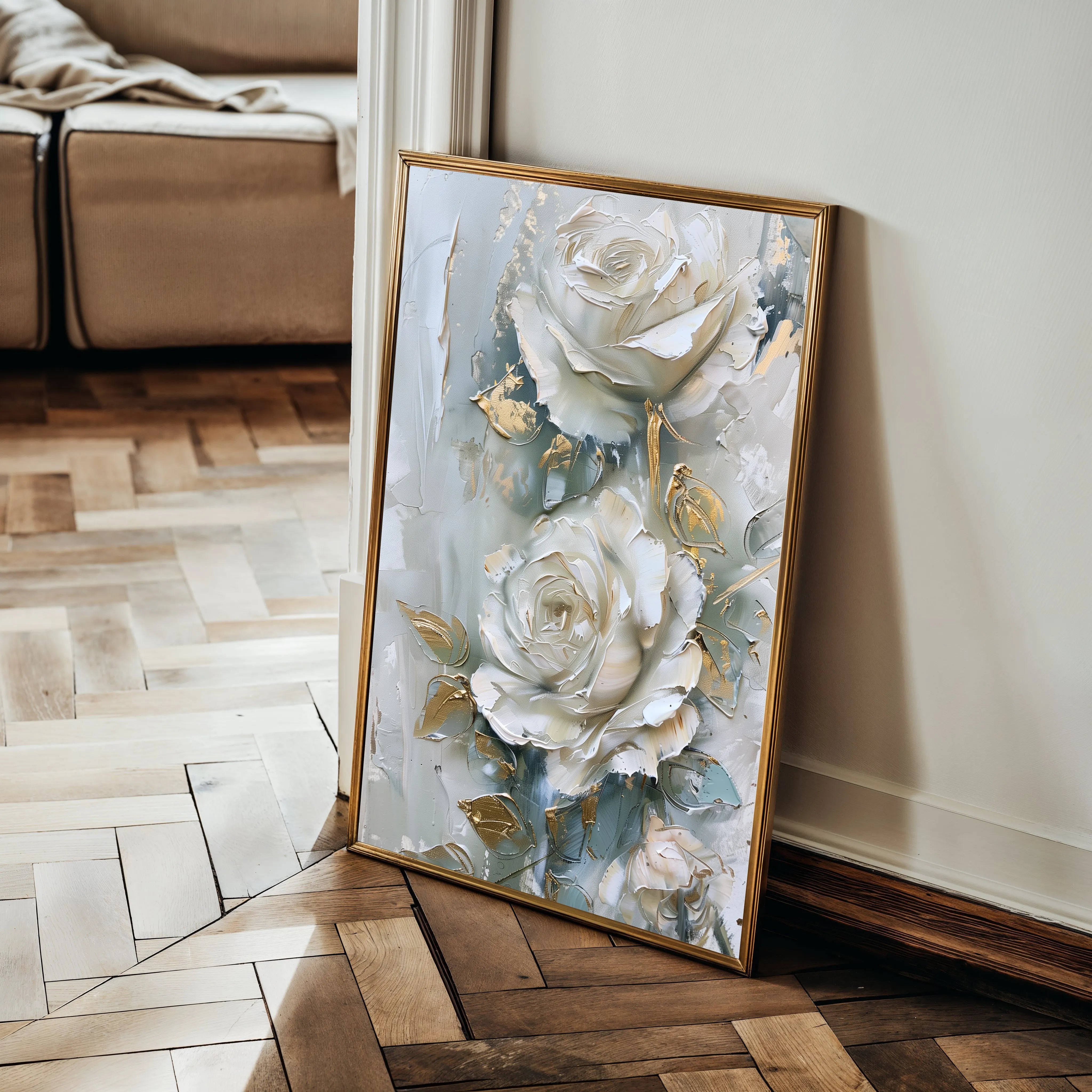 Floral 352 Canvas Art 60 x 40 cm / Black