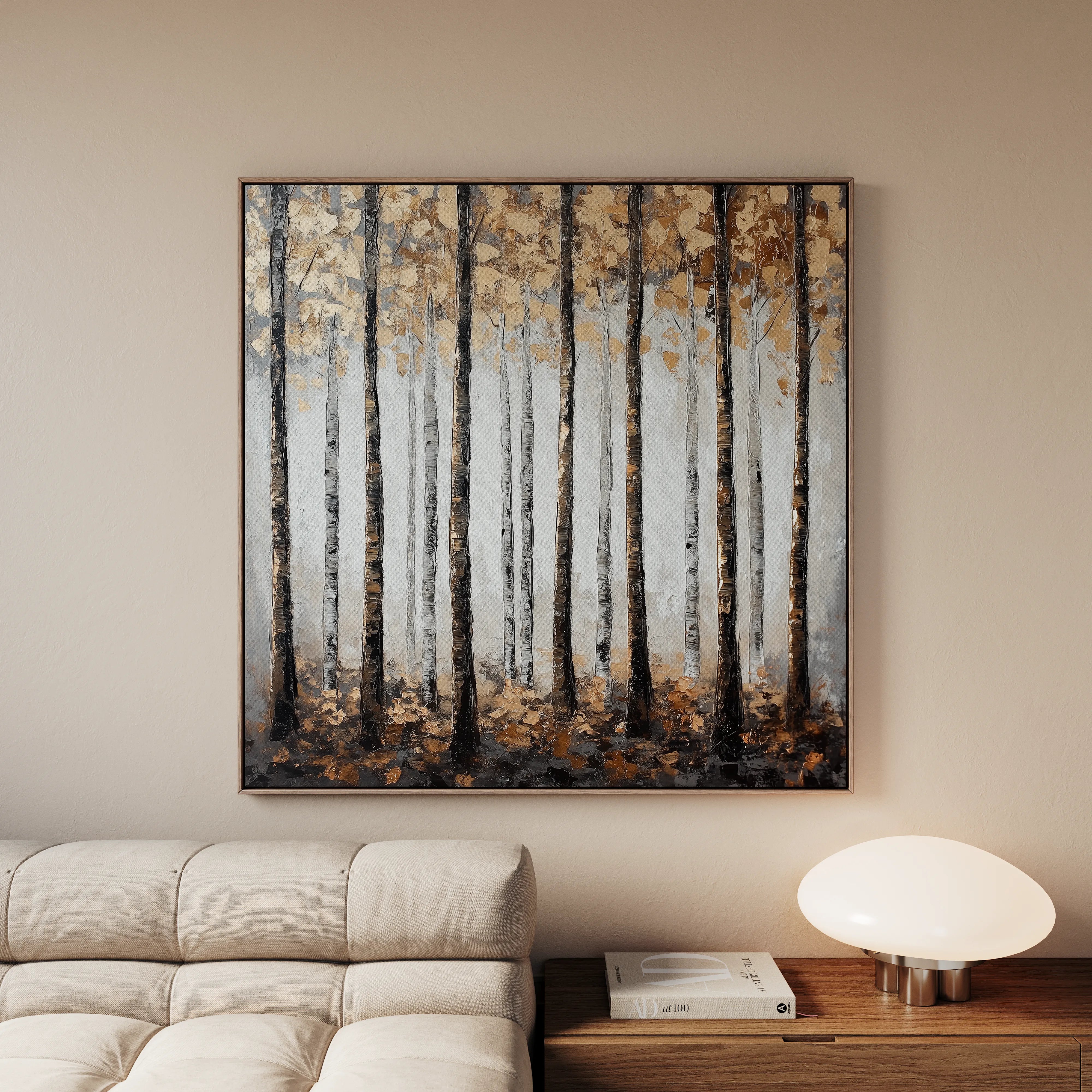 Landscape 352 Canvas Art 60 x 60 cm / Black
