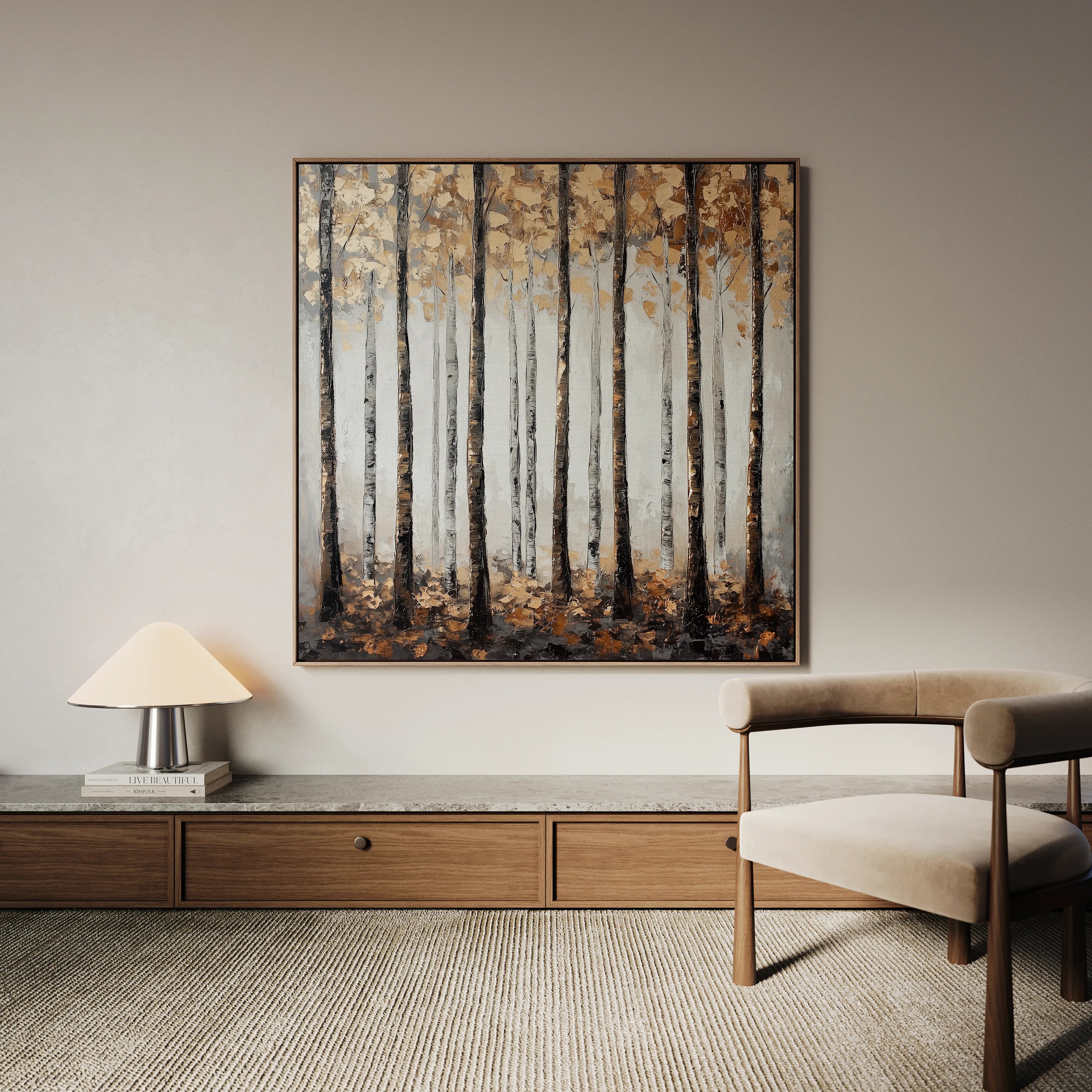 Landscape 352 Canvas Art 60 x 60 cm / Black