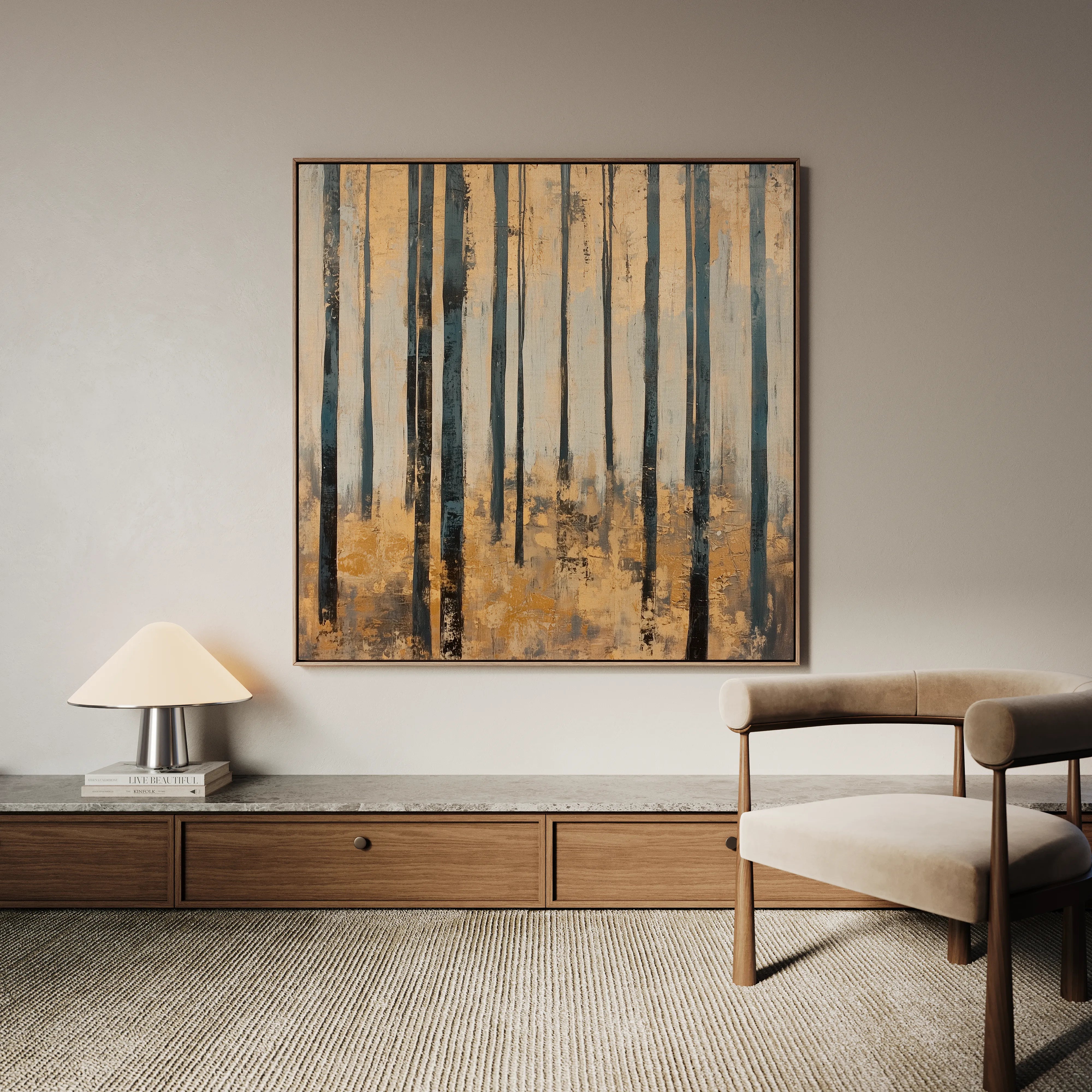 Landscape 353 Canvas Art 60 x 60 cm / Black