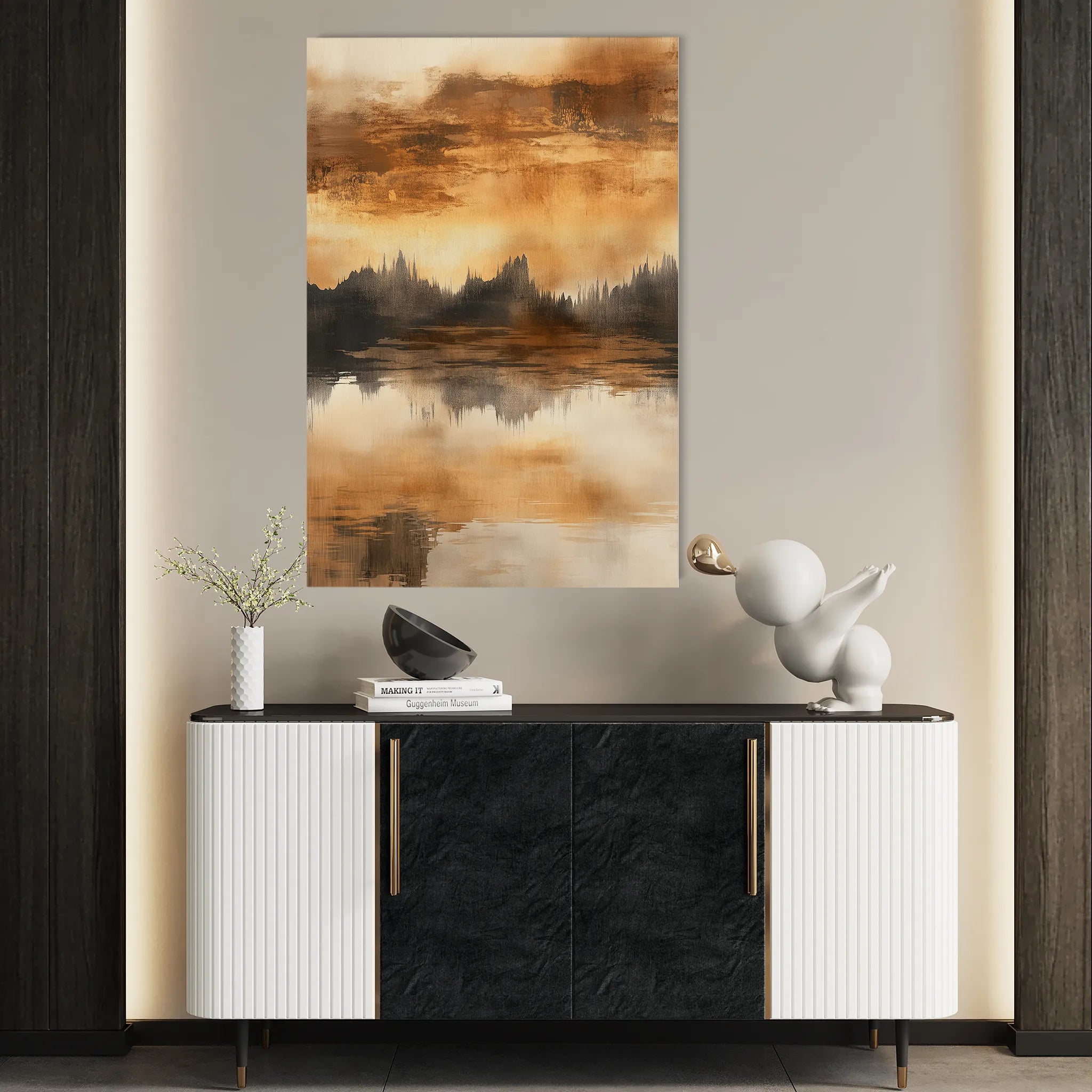Abstract 354 Canvas Art 60 x 40 cm / Black