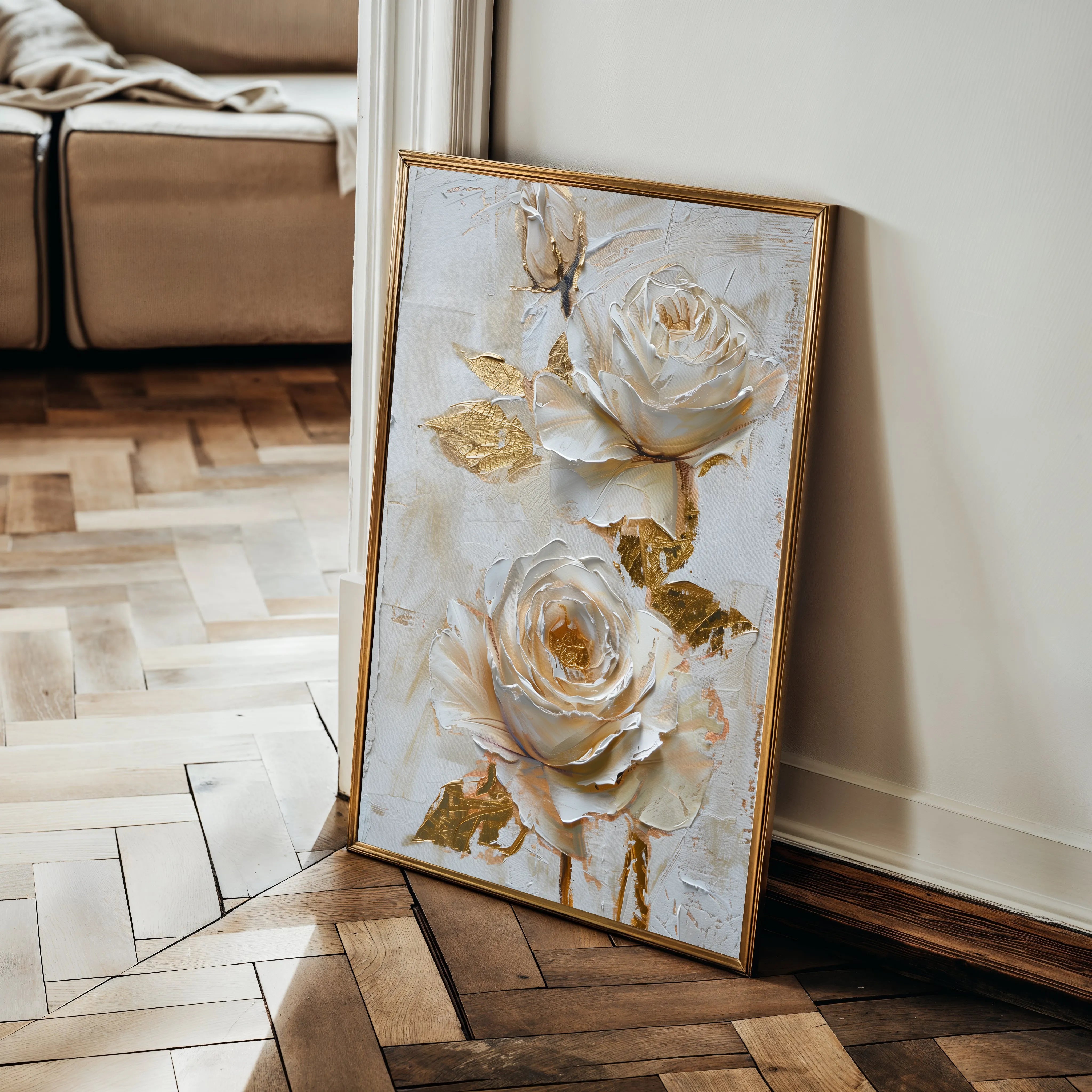 Floral 354 Canvas Art 60 x 40 cm / Black
