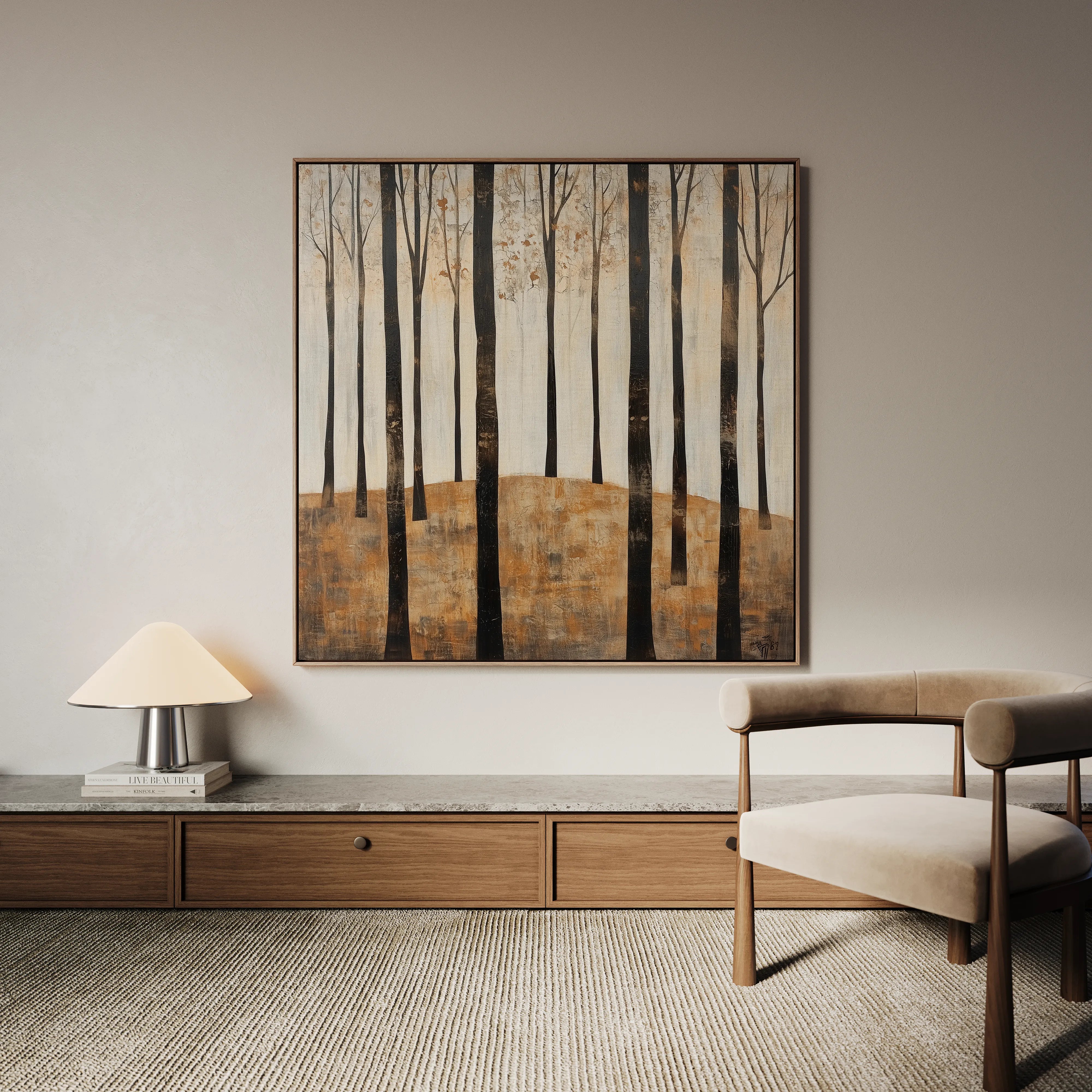 Landscape 354 Canvas Art 60 x 60 cm / Black