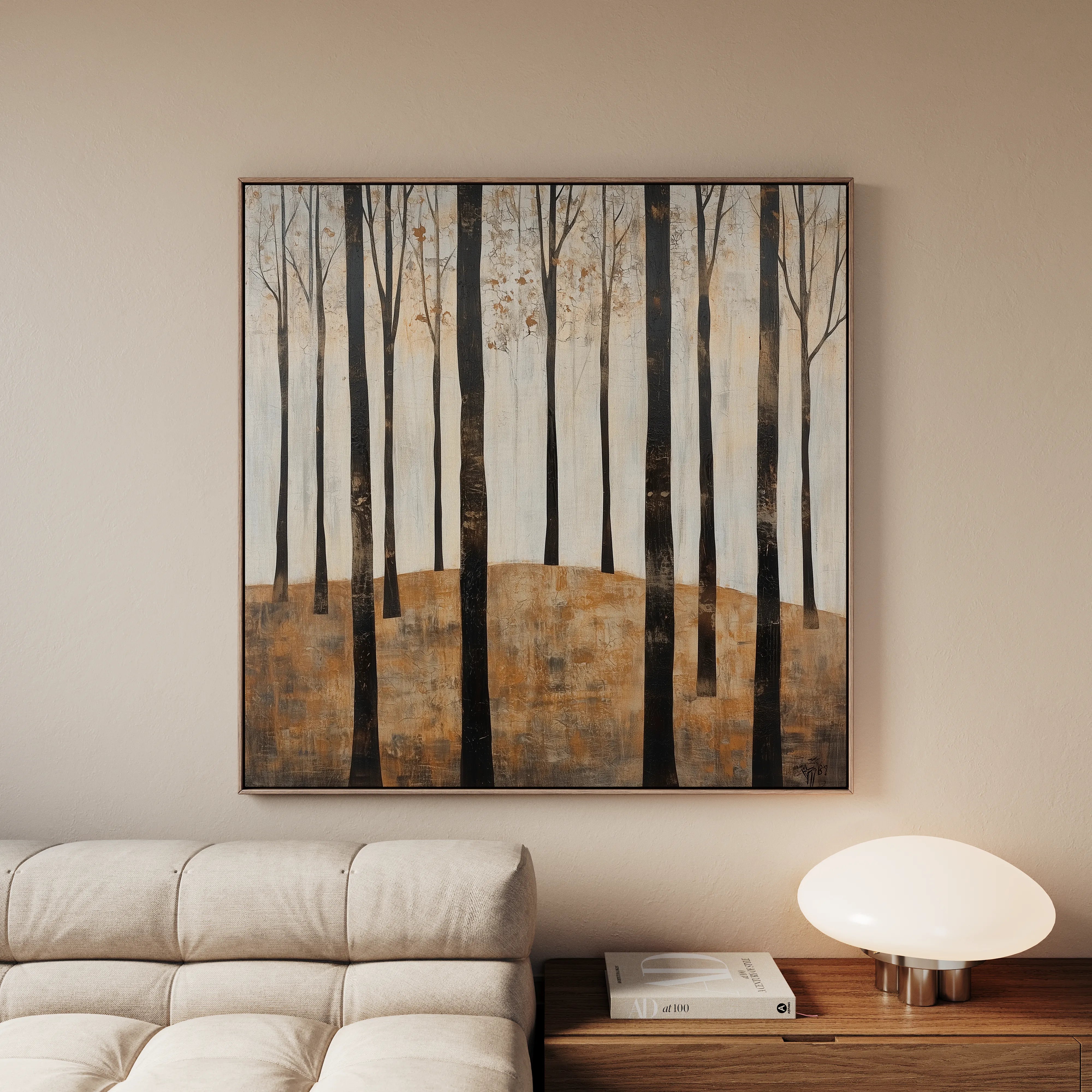 Landscape 354 Canvas Art 60 x 60 cm / Black