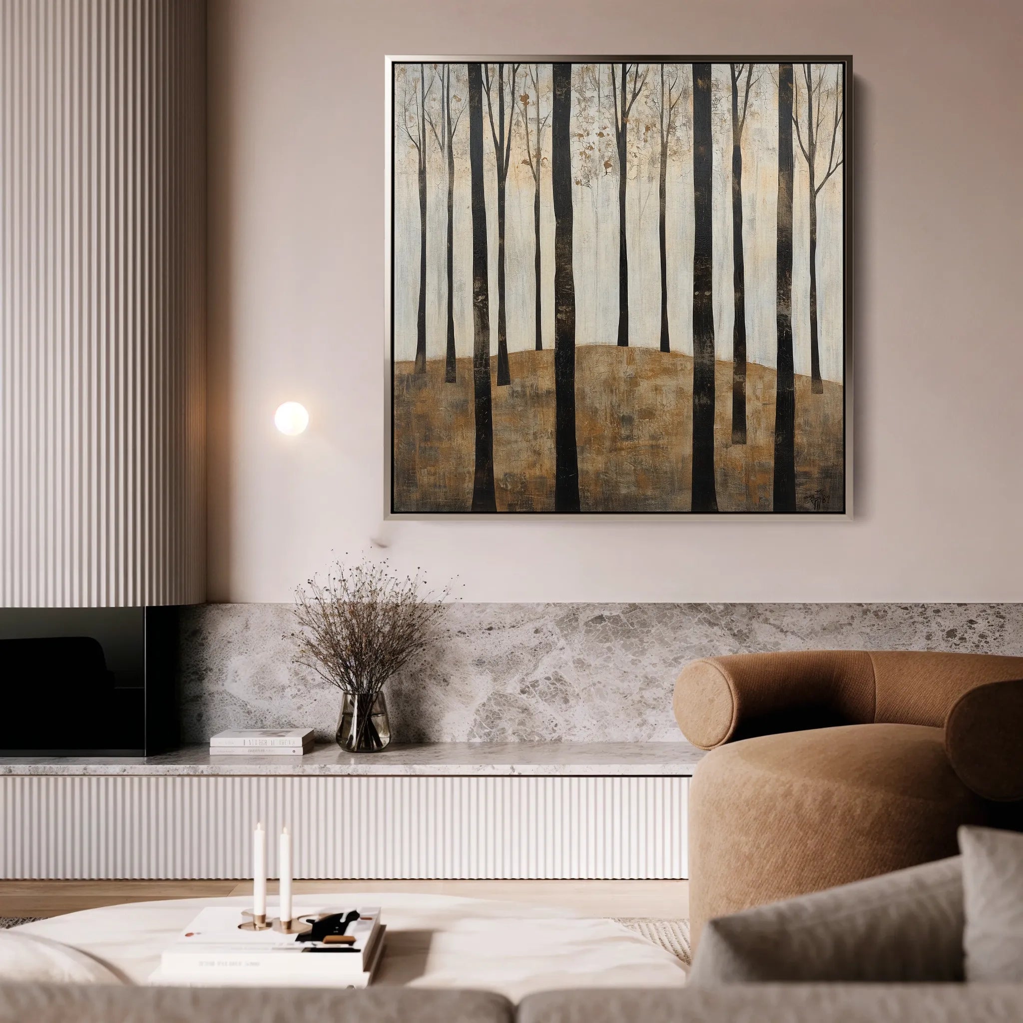 Landscape 354 Canvas Art 60 x 60 cm / Black