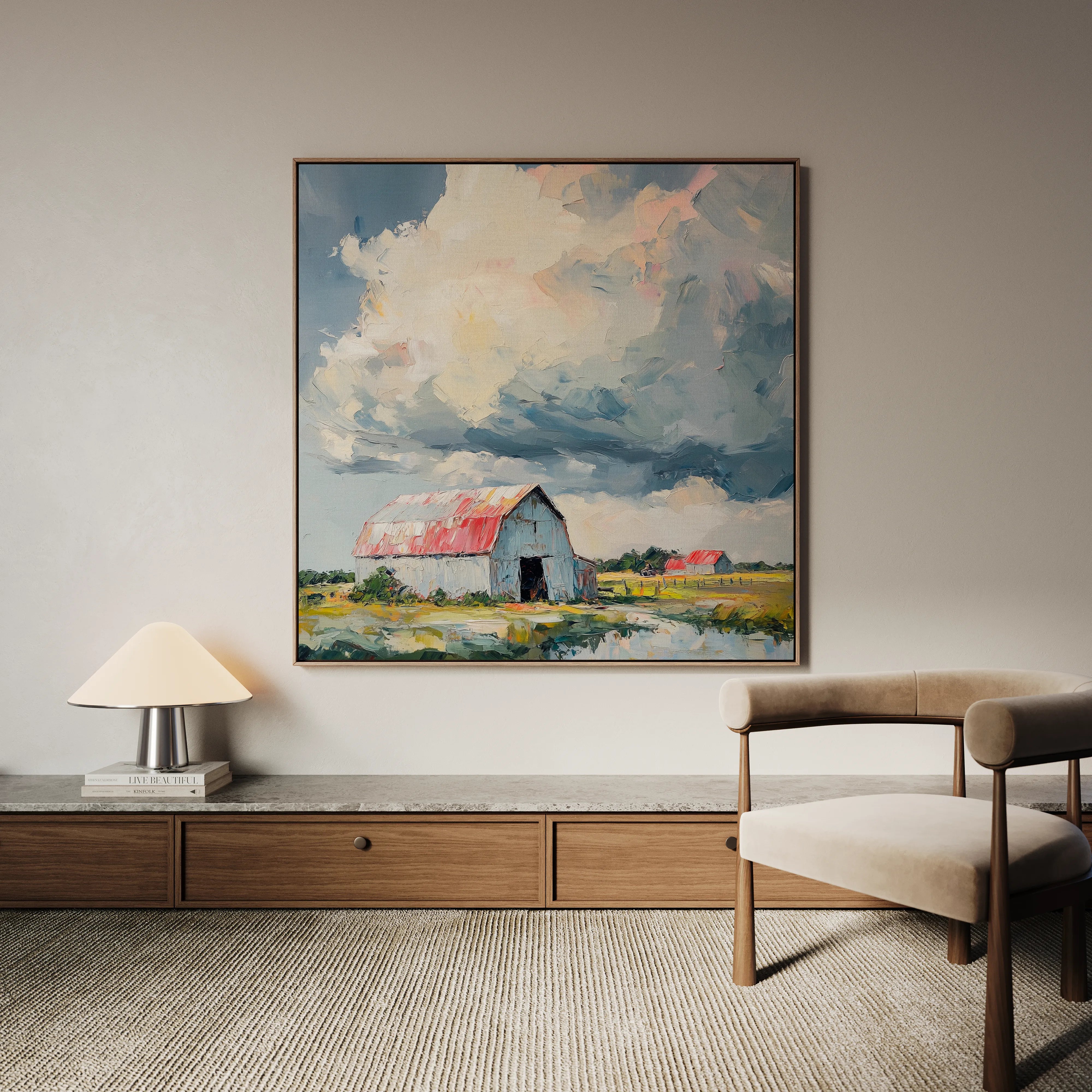 Landscape 356 Canvas Art 60 x 60 cm / Black