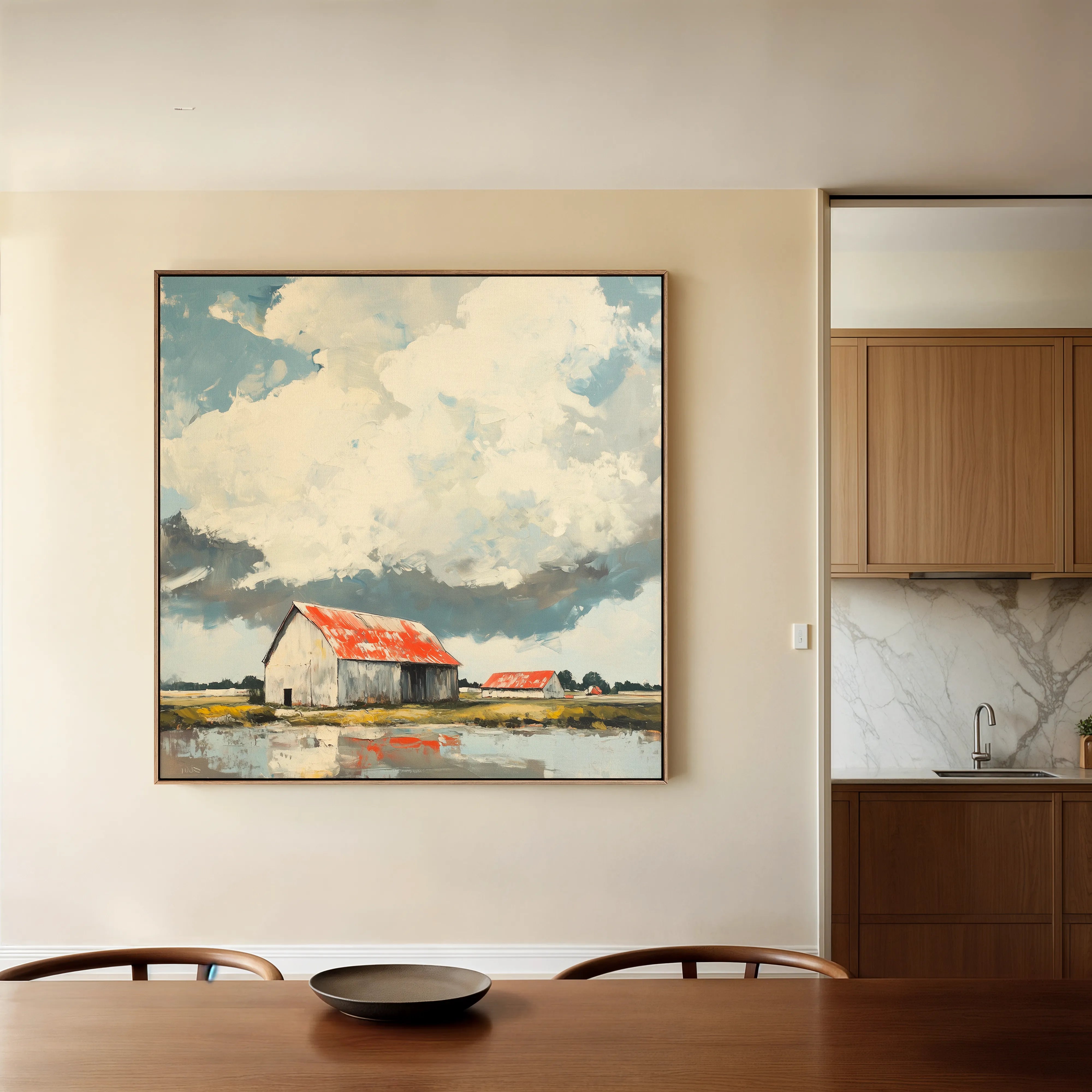 Landscape 357 Canvas Art 60 x 60 cm / Black