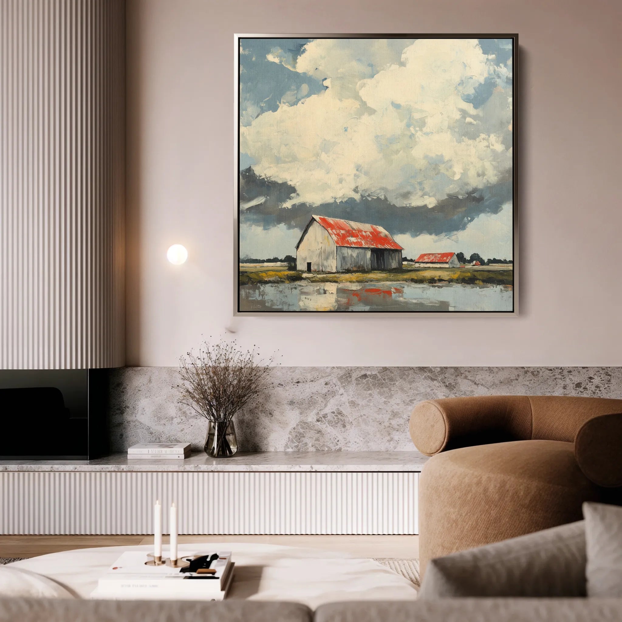 Landscape 357 Canvas Art 60 x 60 cm / Black