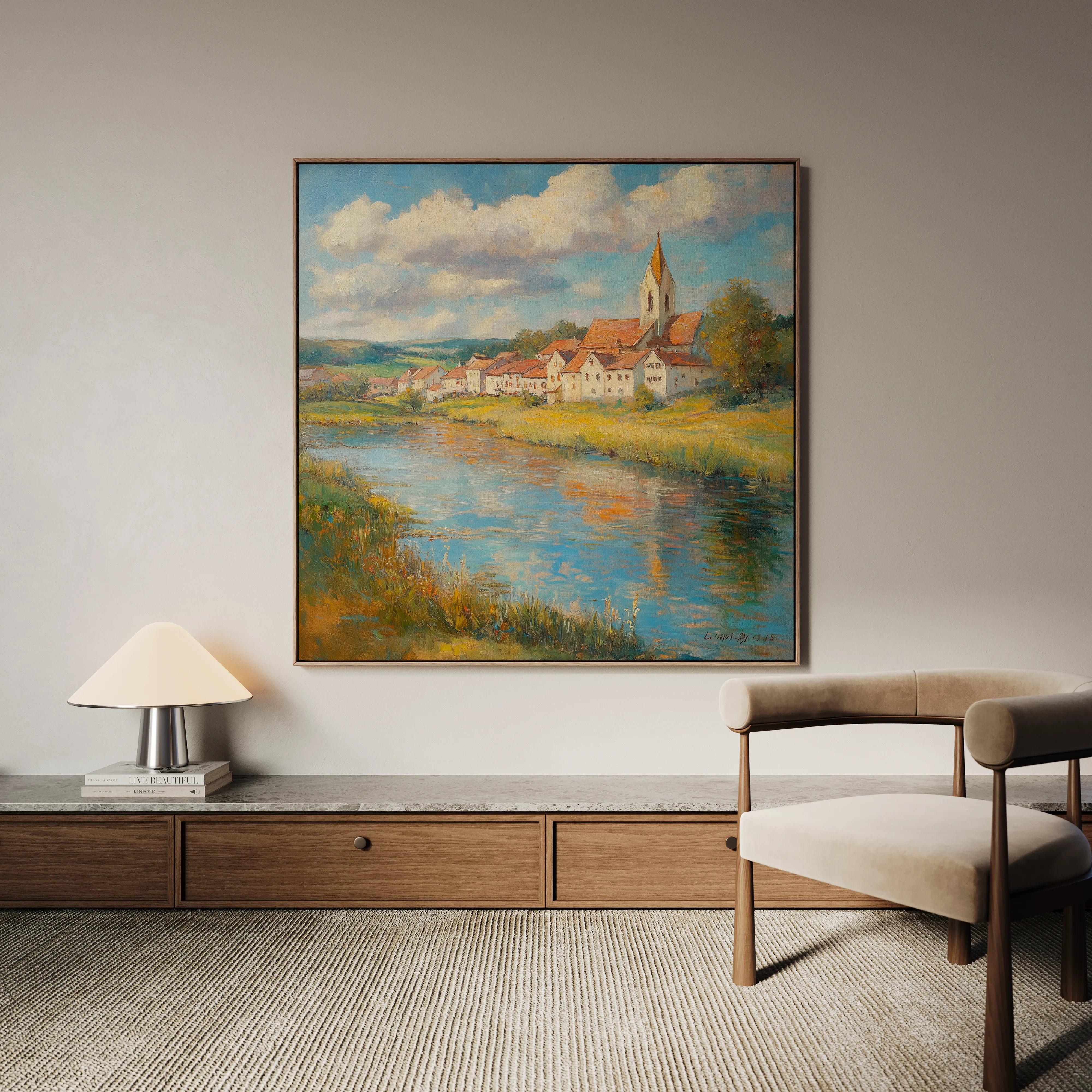 Landscape 360 Canvas Art 60 x 60 cm / Black