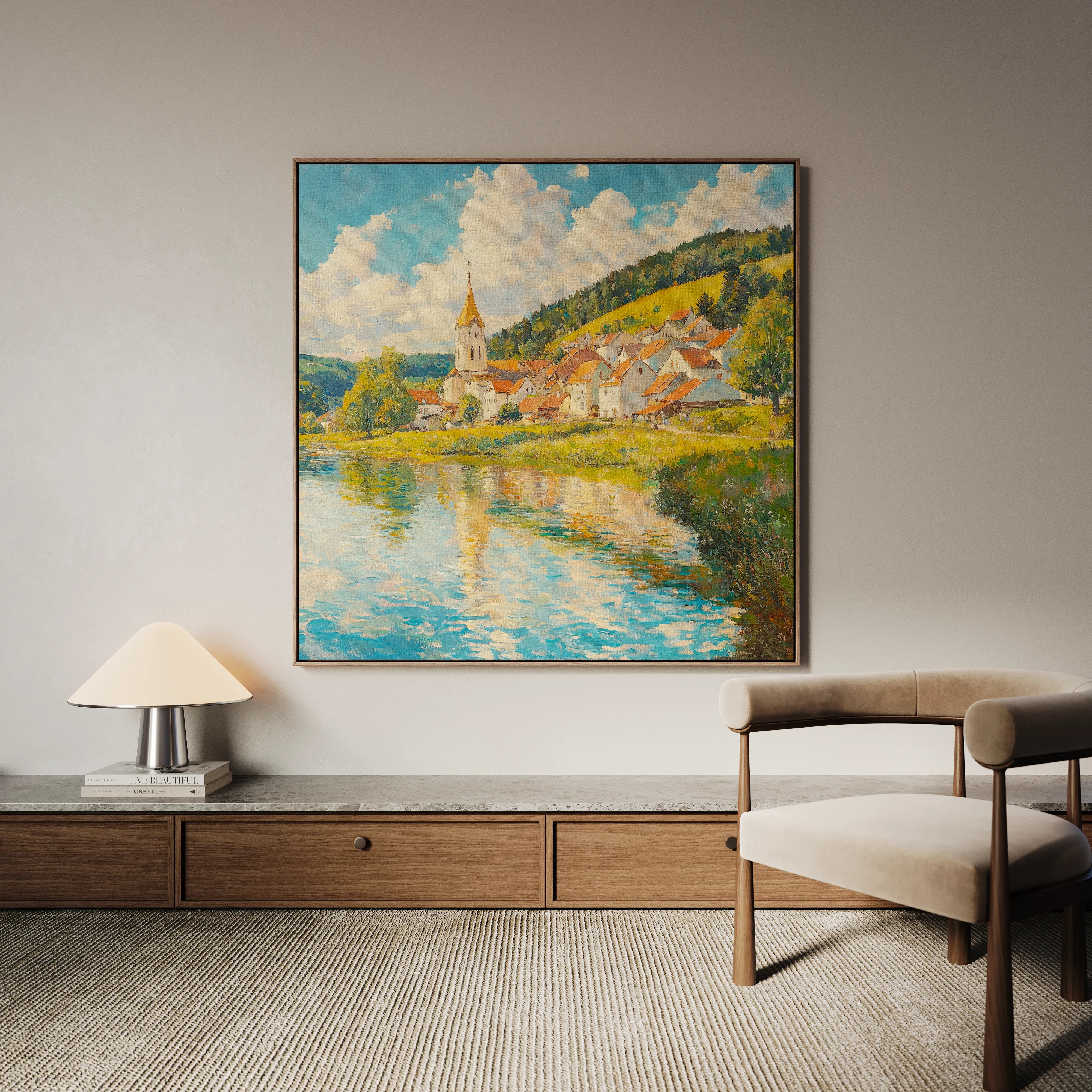 Landscape 361 Canvas Art 60 x 60 cm / Black