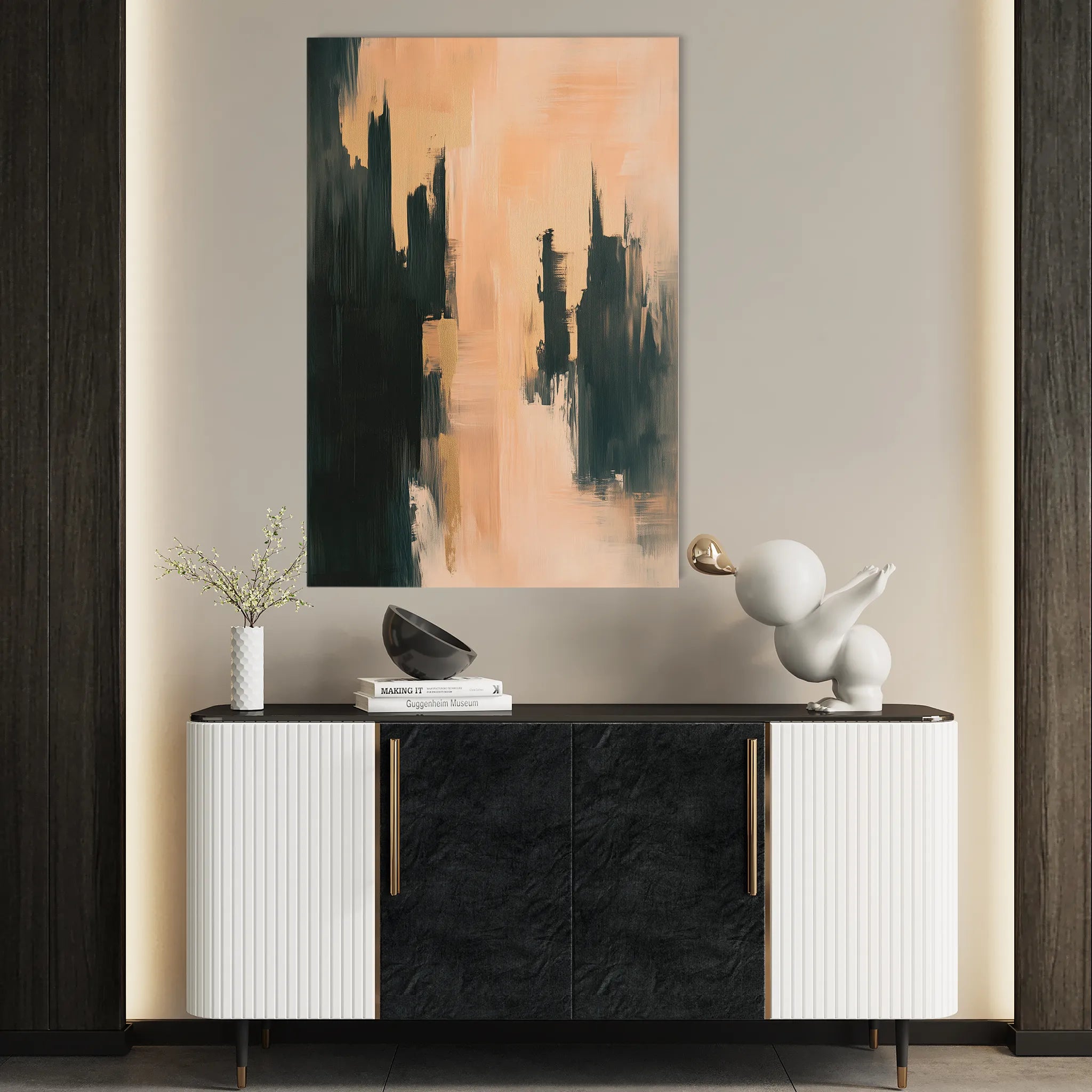 Abstract 363 Canvas Art 60 x 40 cm / Black