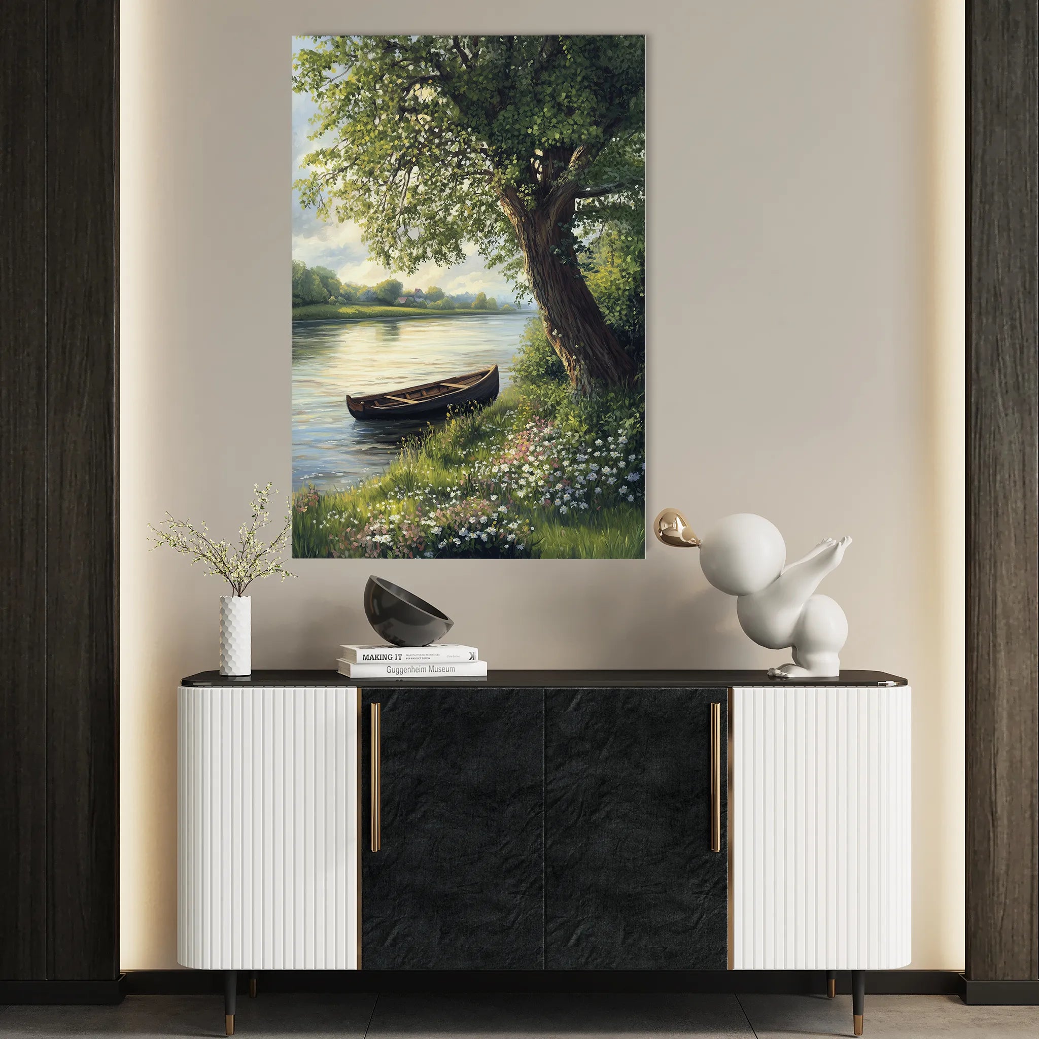 Landscape 363 Canvas Art 60 x 40 cm / Black