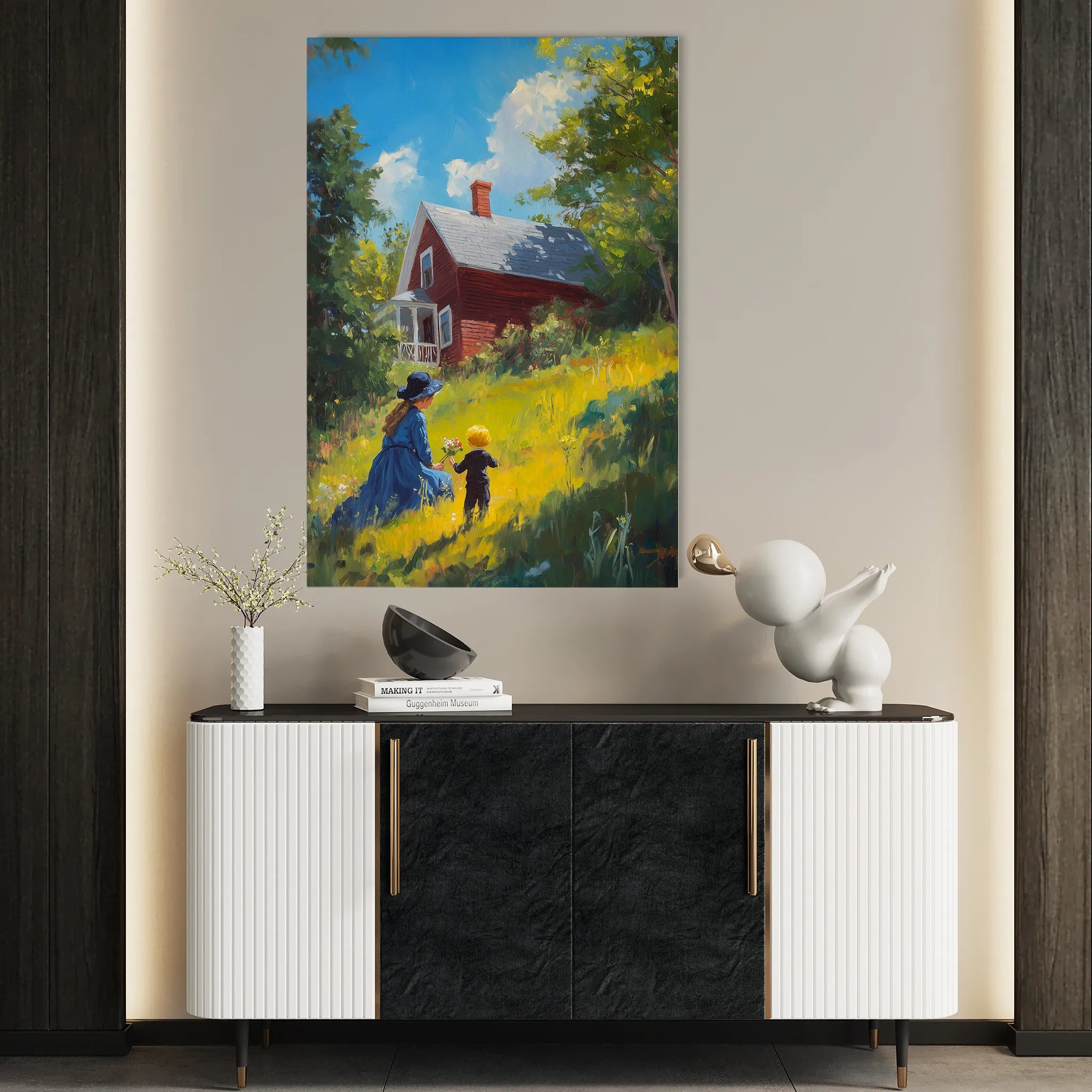 Landscape 366 Canvas Art 60 x 40 cm / Black
