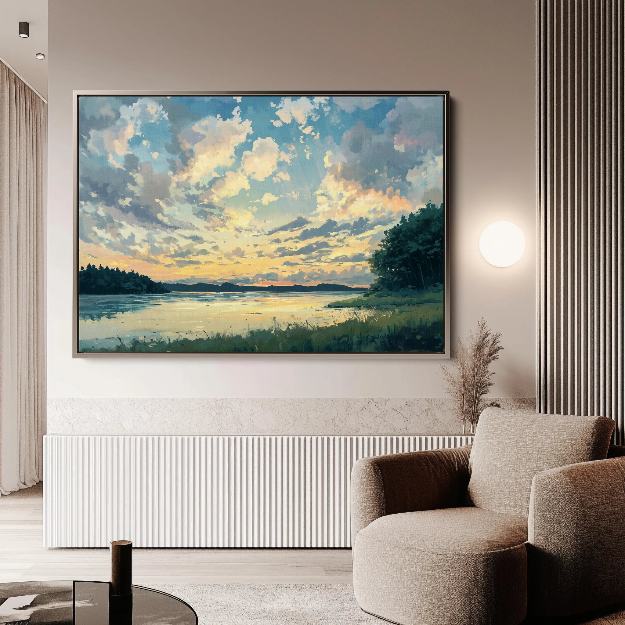 Landscape 369 Canvas Art 60 x 40 cm / Black