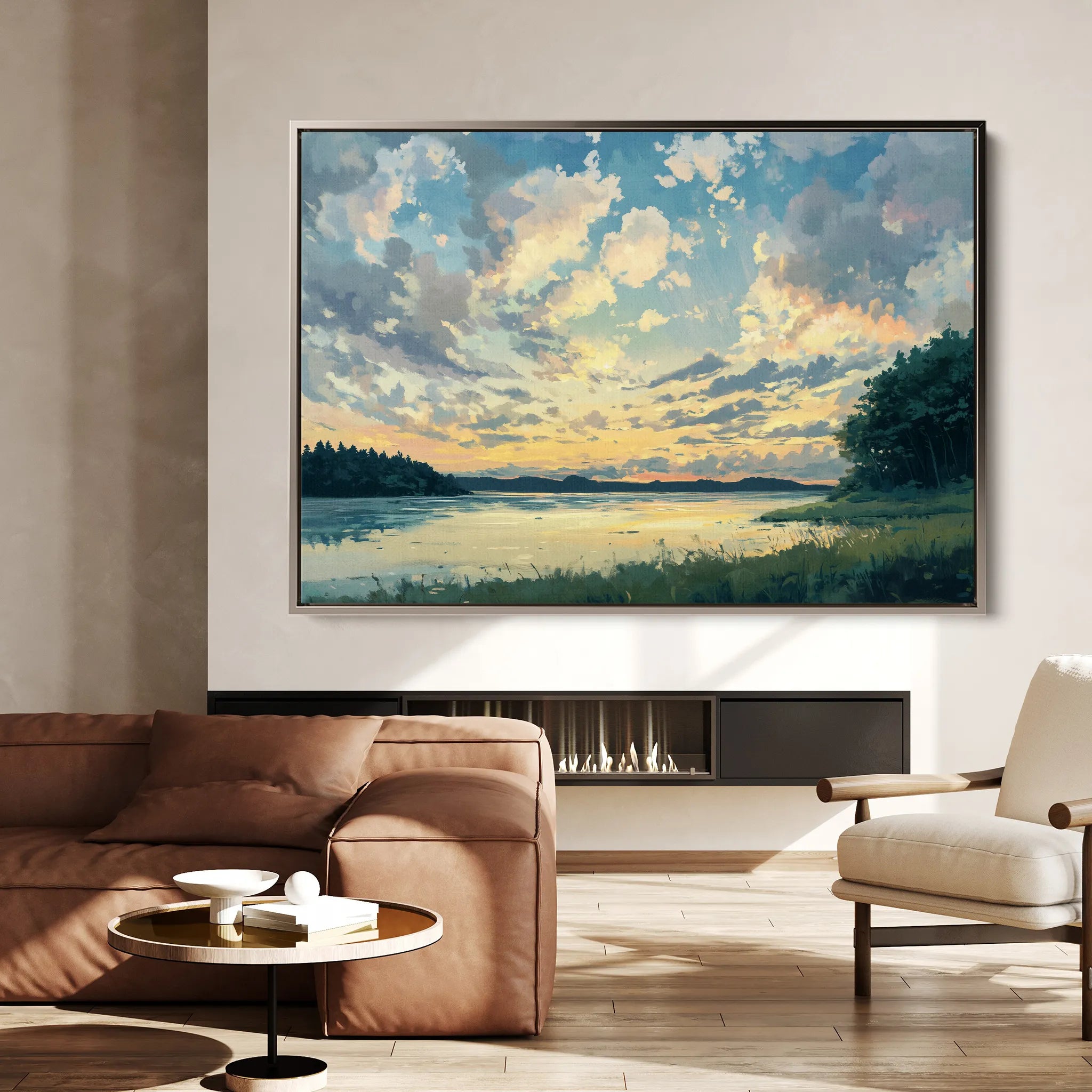 Landscape 369 Canvas Art 60 x 40 cm / Black