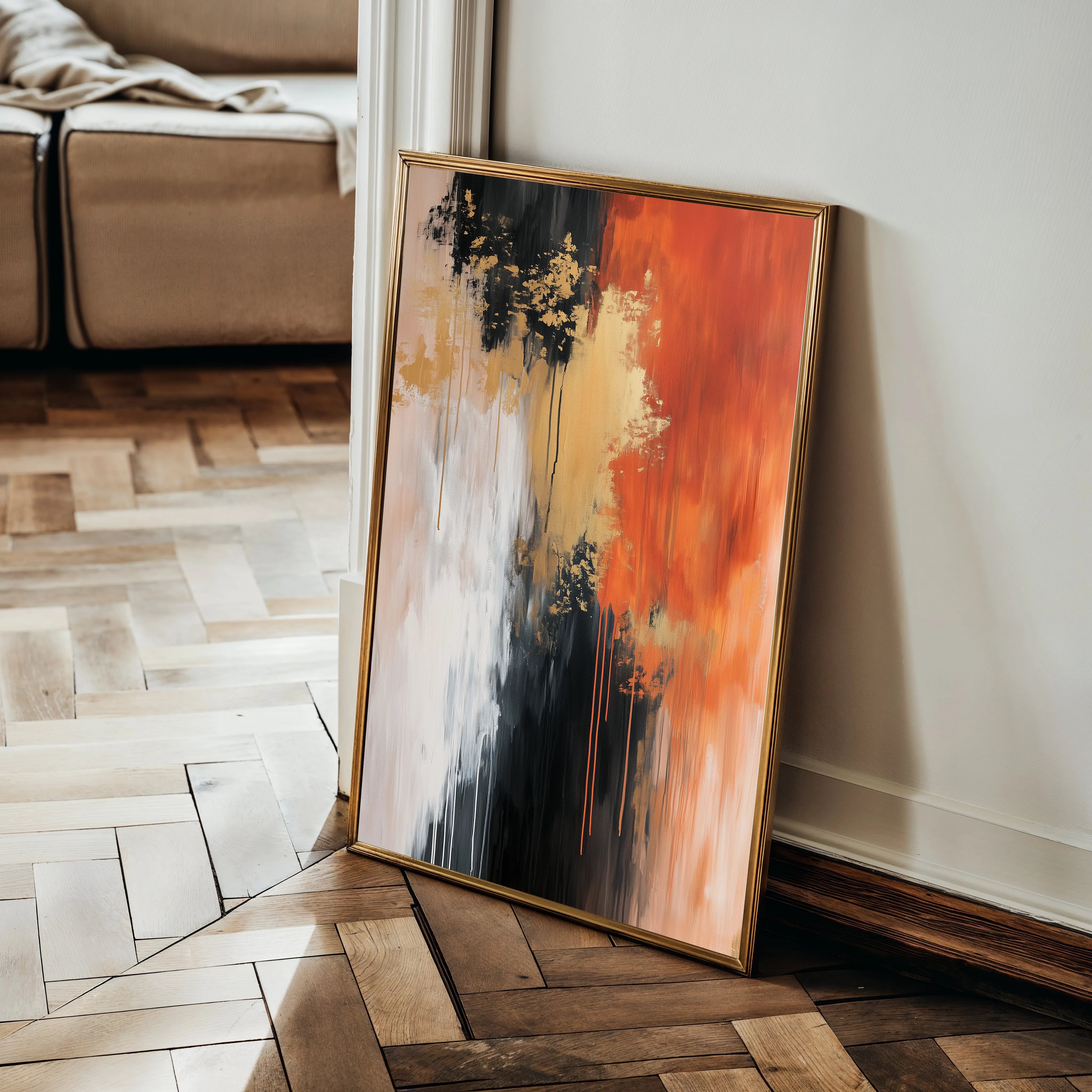 Abstract 371 Canvas Art 60 x 40 cm / Black