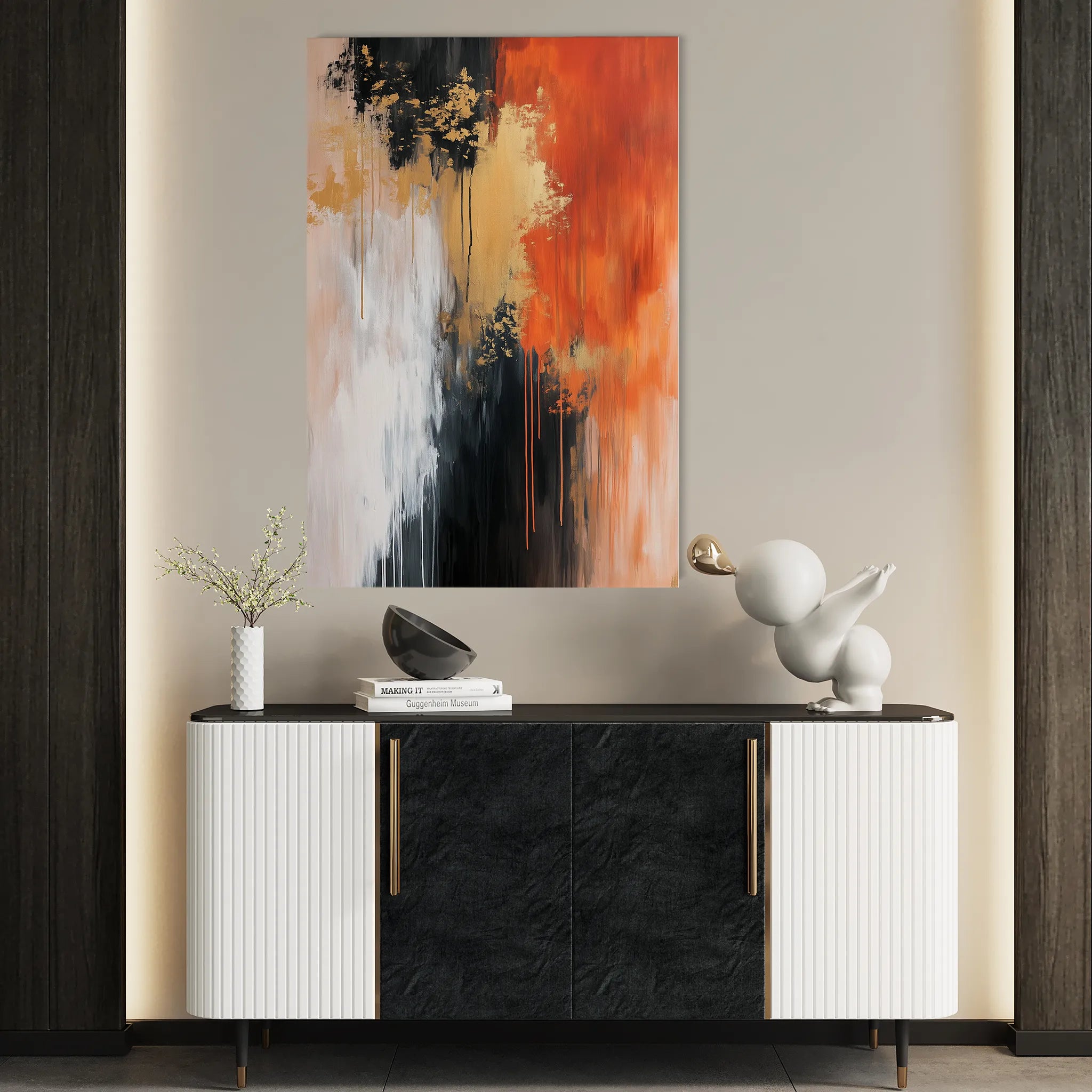 Abstract 371 Canvas Art 60 x 40 cm / Black