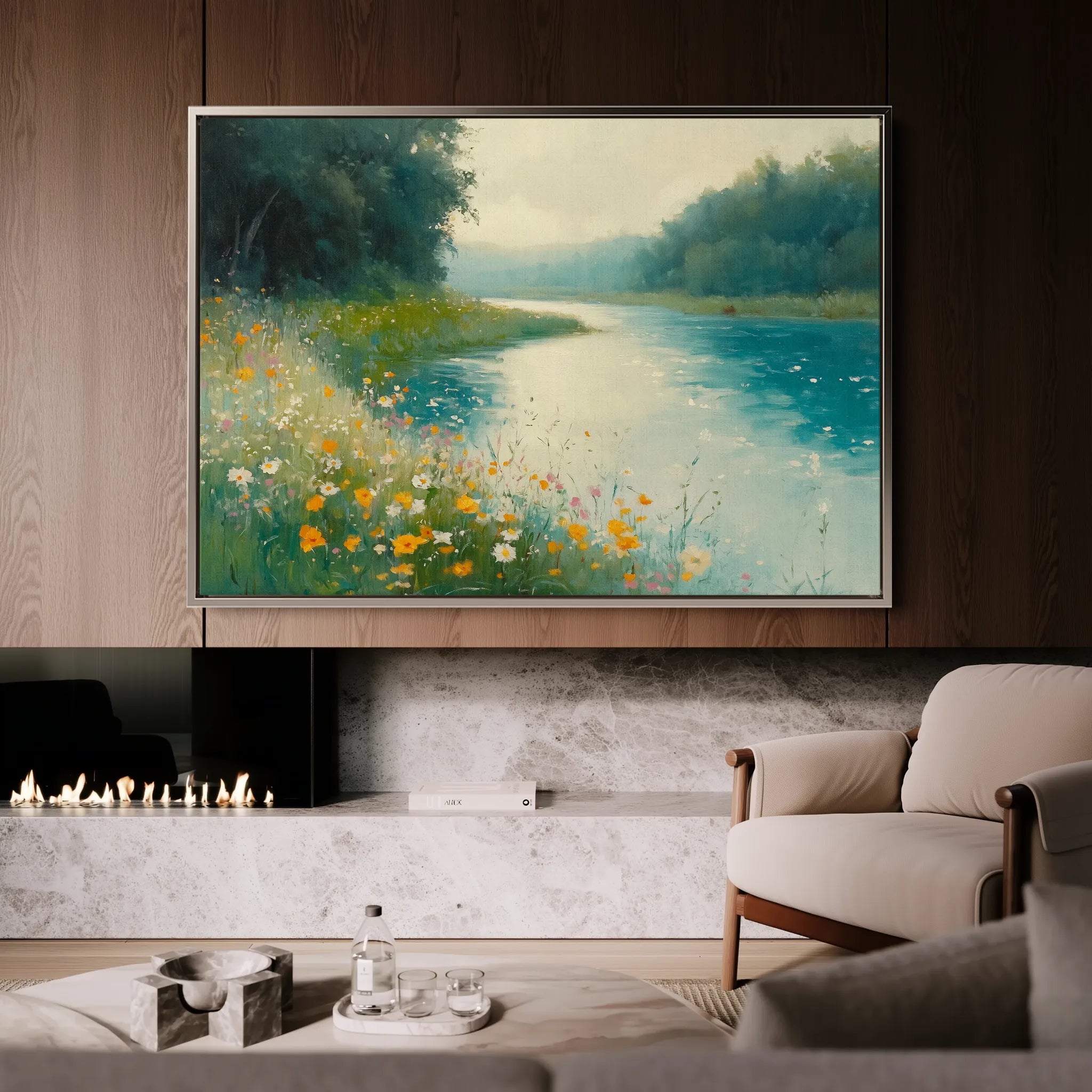 Landscape 371 Canvas Art 60 x 40 cm / Black