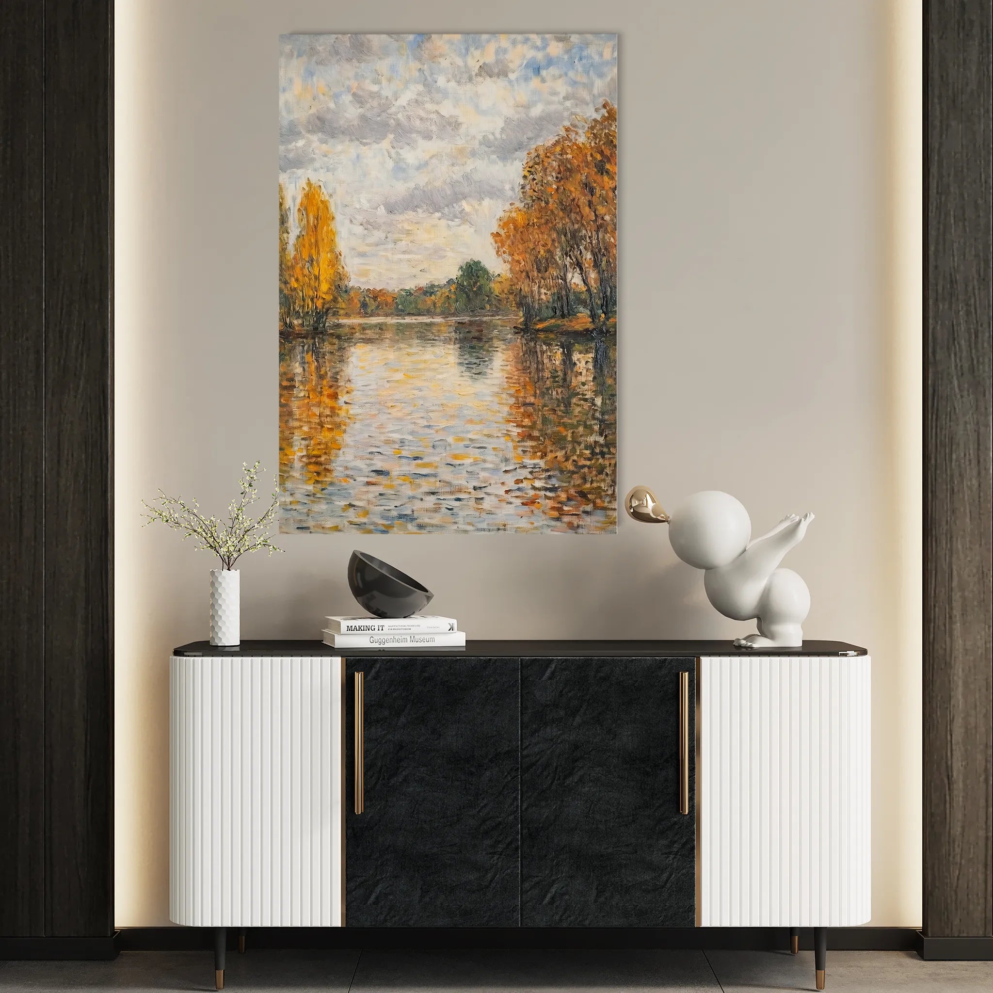 Landscape 372 Canvas Art 60 x 40 cm / Black