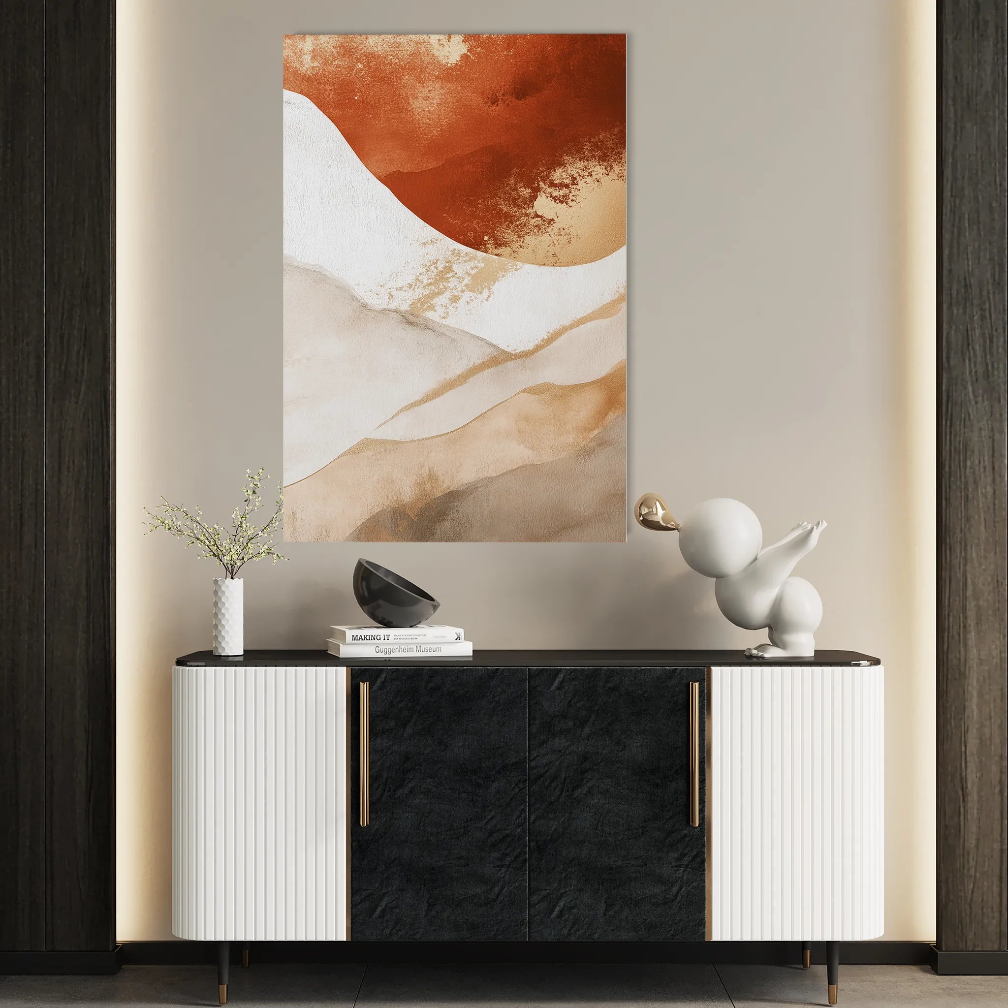 Abstract 374 Canvas Art 60 x 40 cm / Black