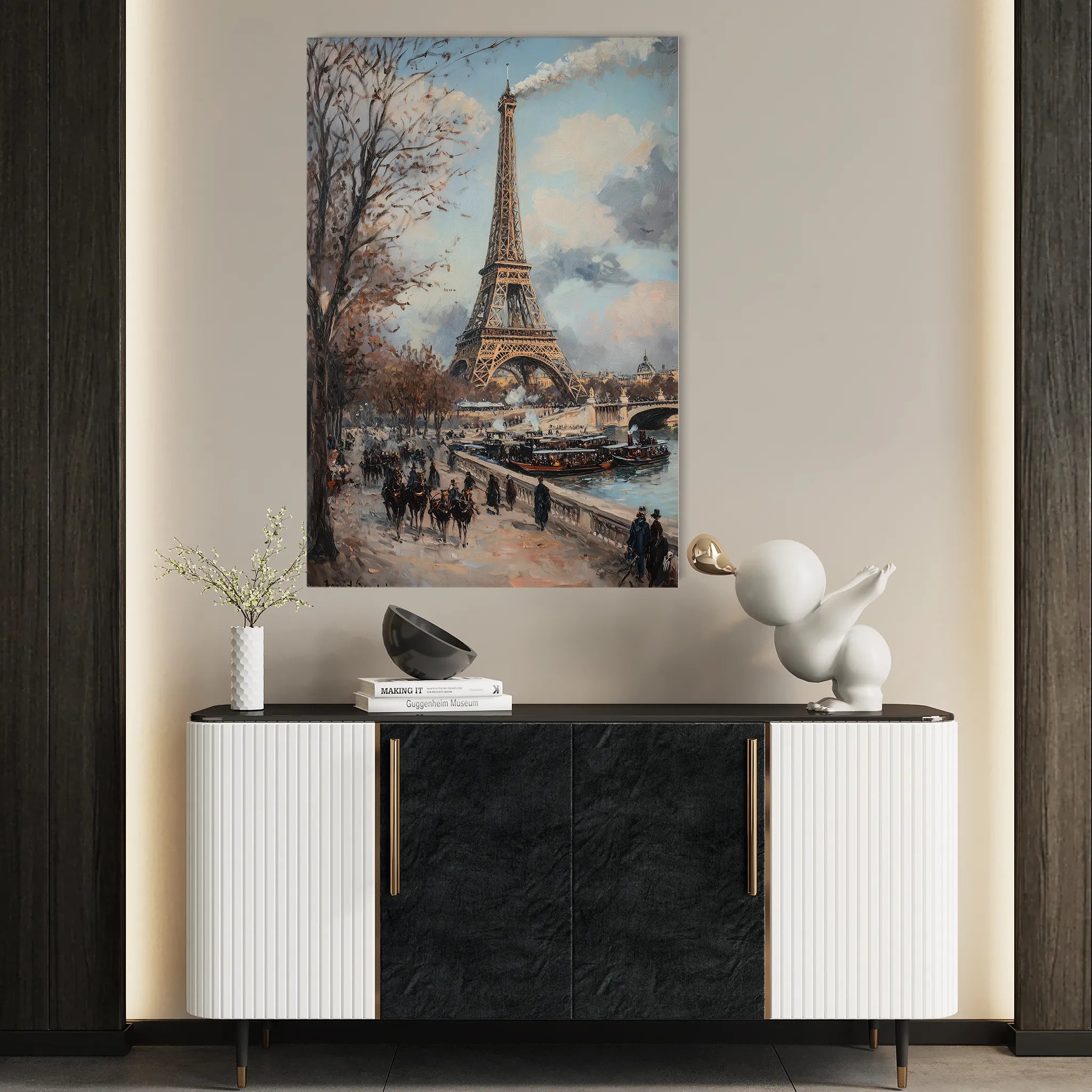 Landscape 383 Canvas Art 60 x 40 cm / Black