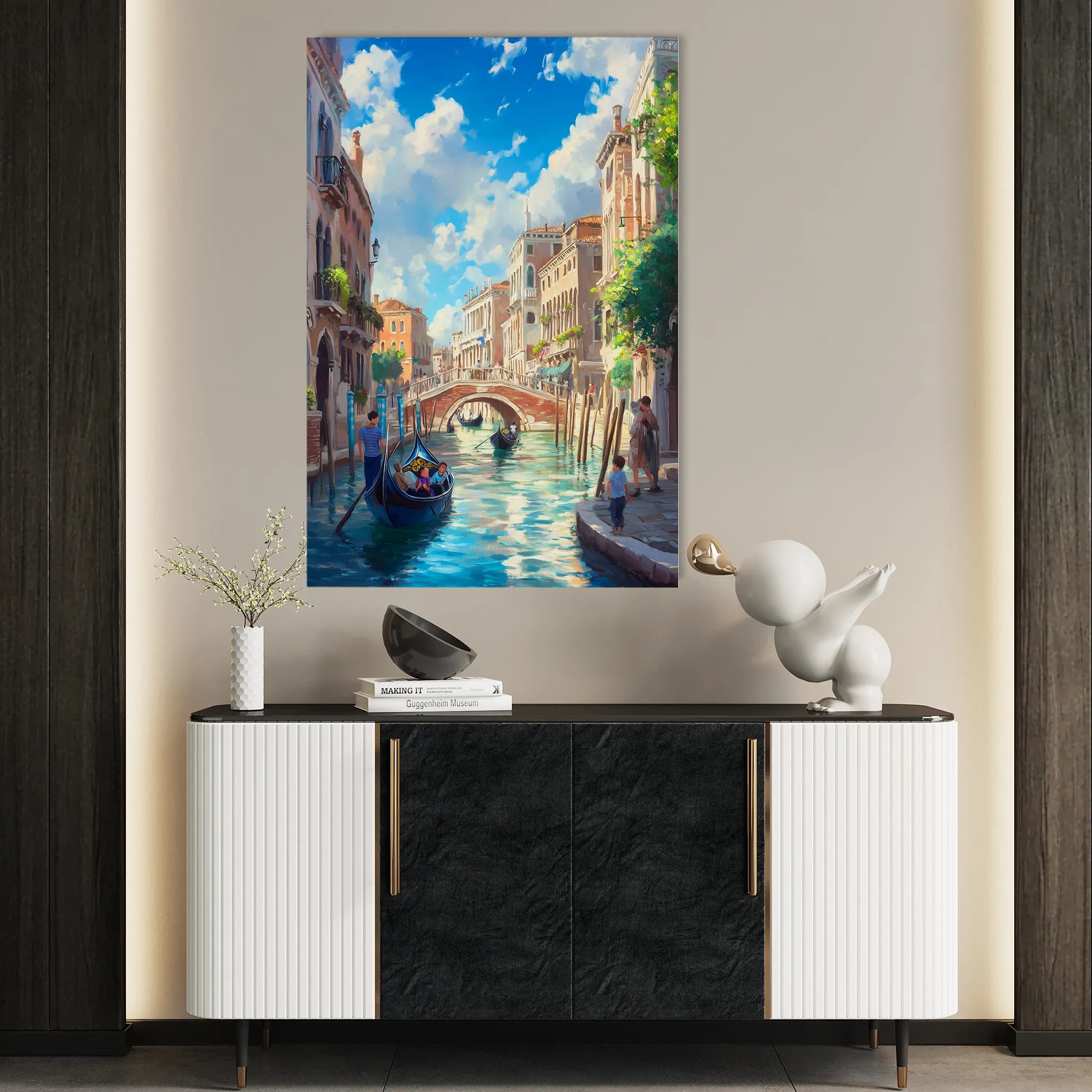 Landscape 386 Canvas Art 60 x 40 cm / Black