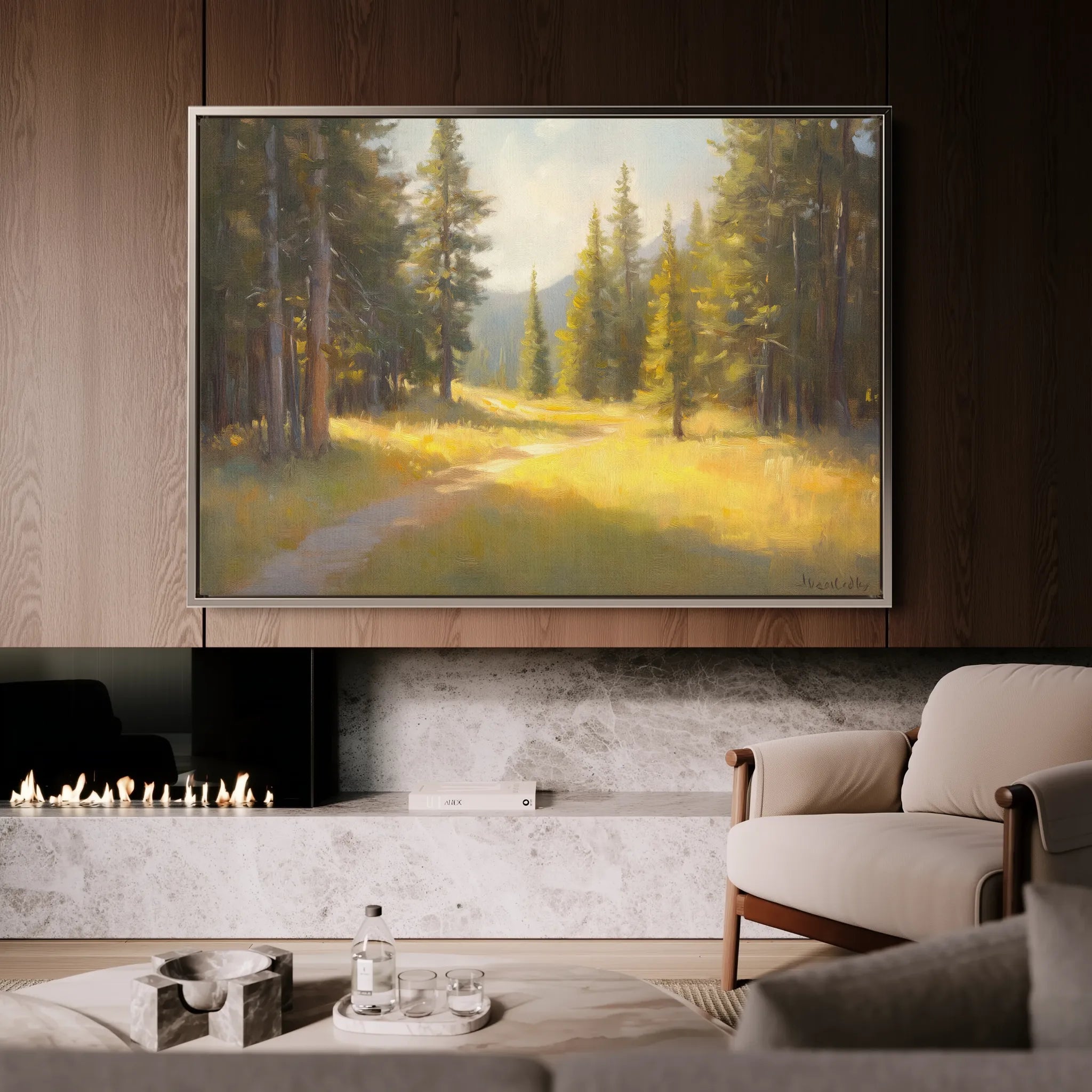 Landscape 387 Canvas Art 60 x 40 cm / Black