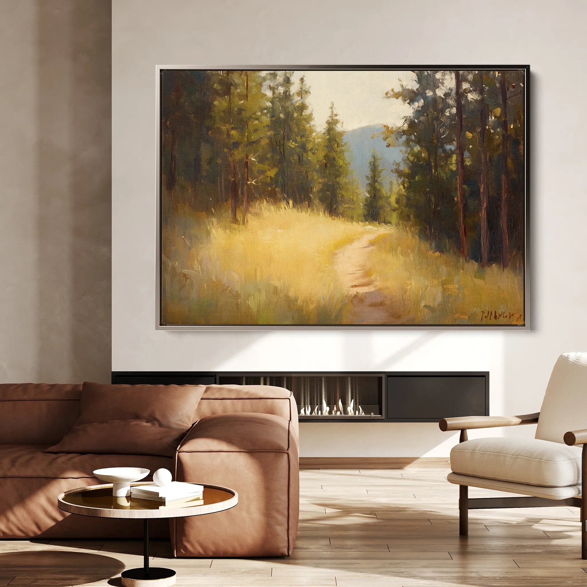 Landscape 388 Canvas Art 60 x 40 cm / Black