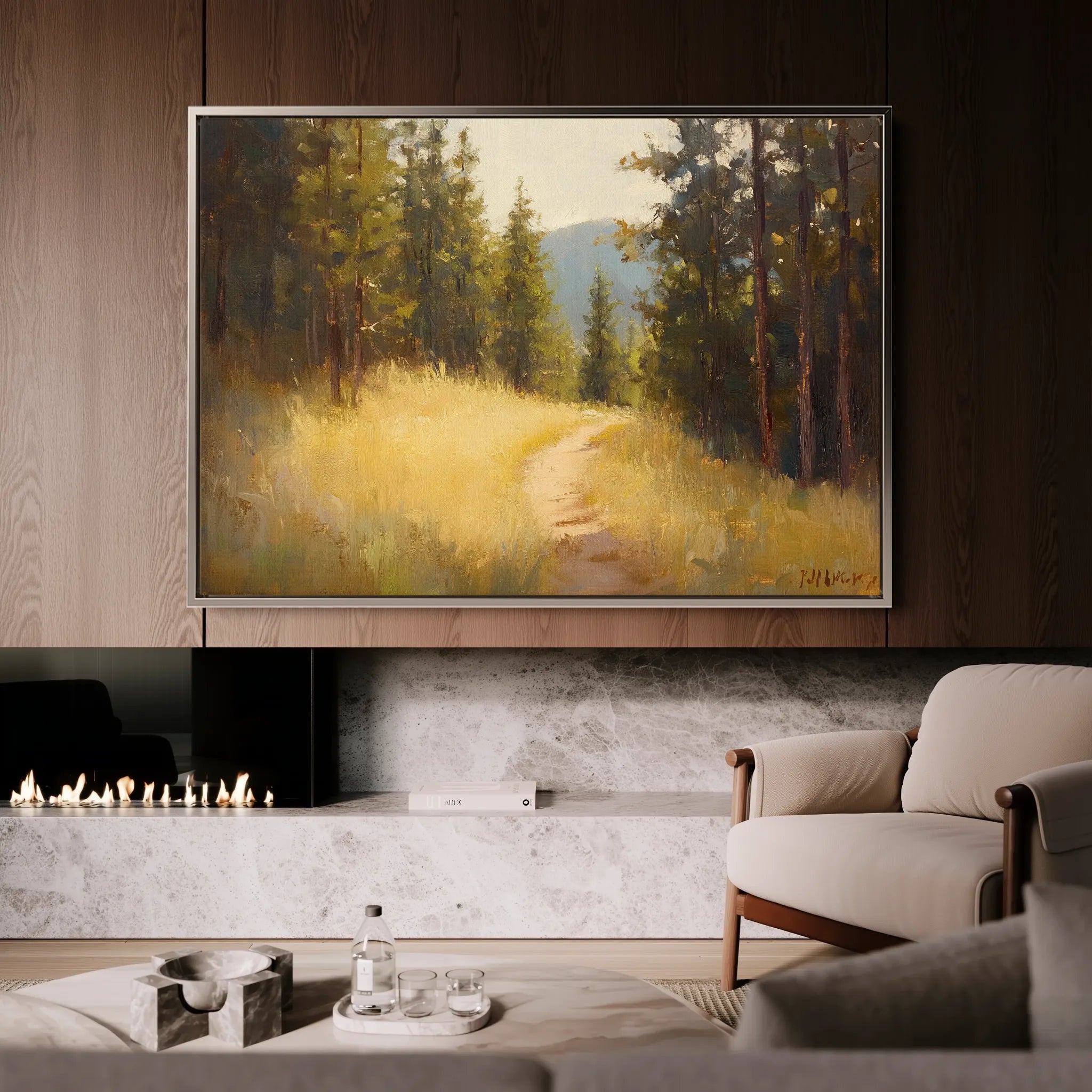 Landscape 388 Canvas Art 60 x 40 cm / Black