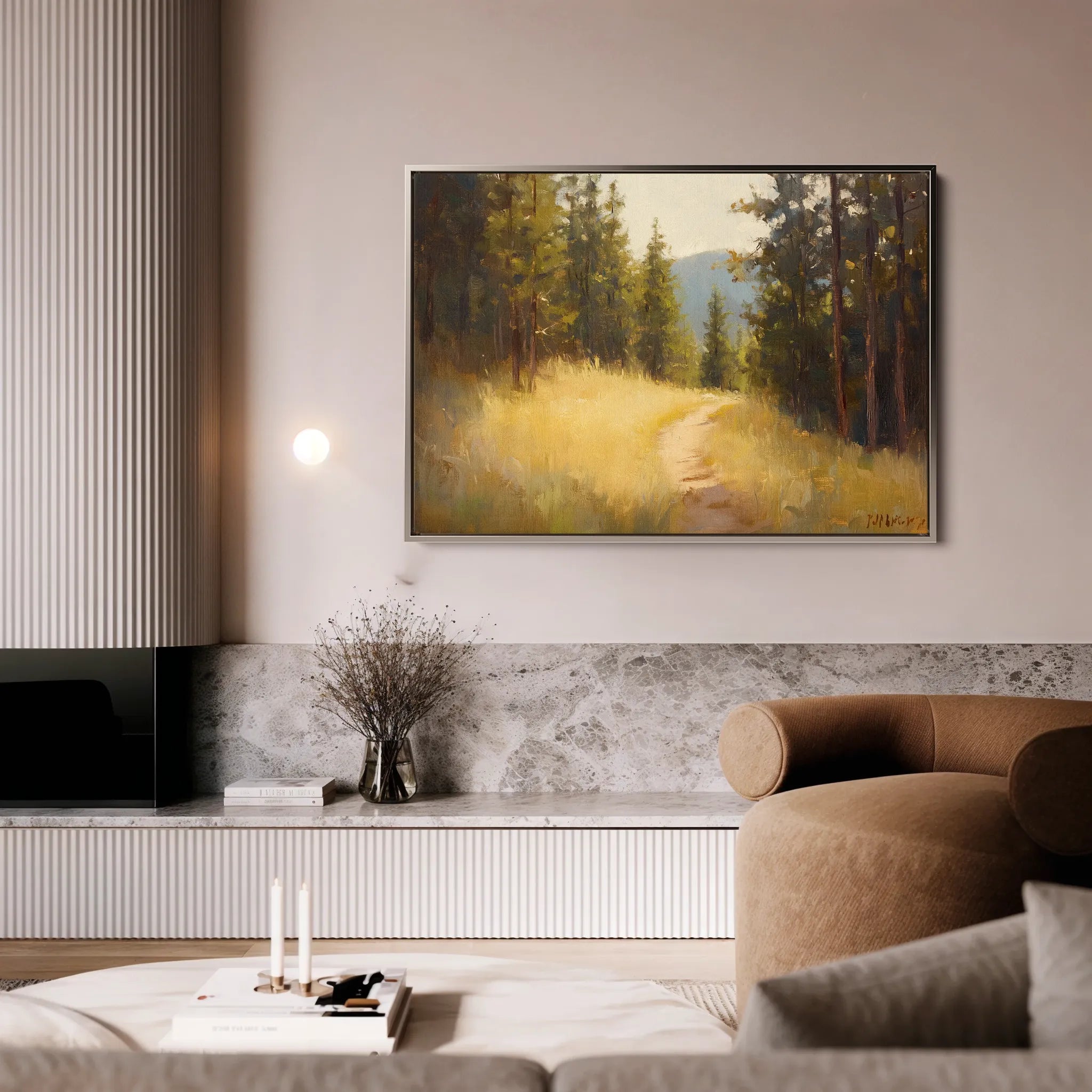 Landscape 388 Canvas Art 60 x 40 cm / Black