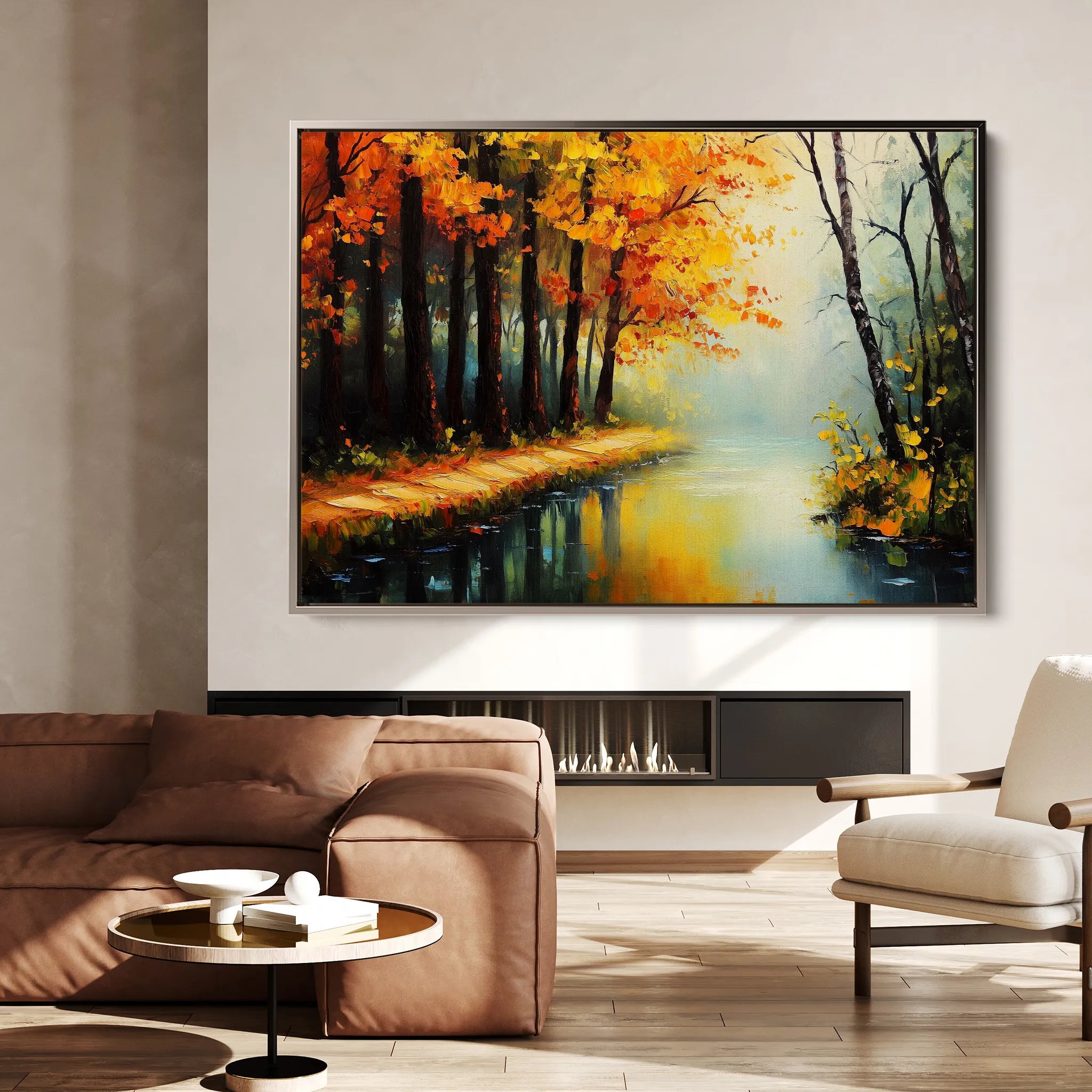 Landscape 391 Canvas Art 60 x 40 cm / Black
