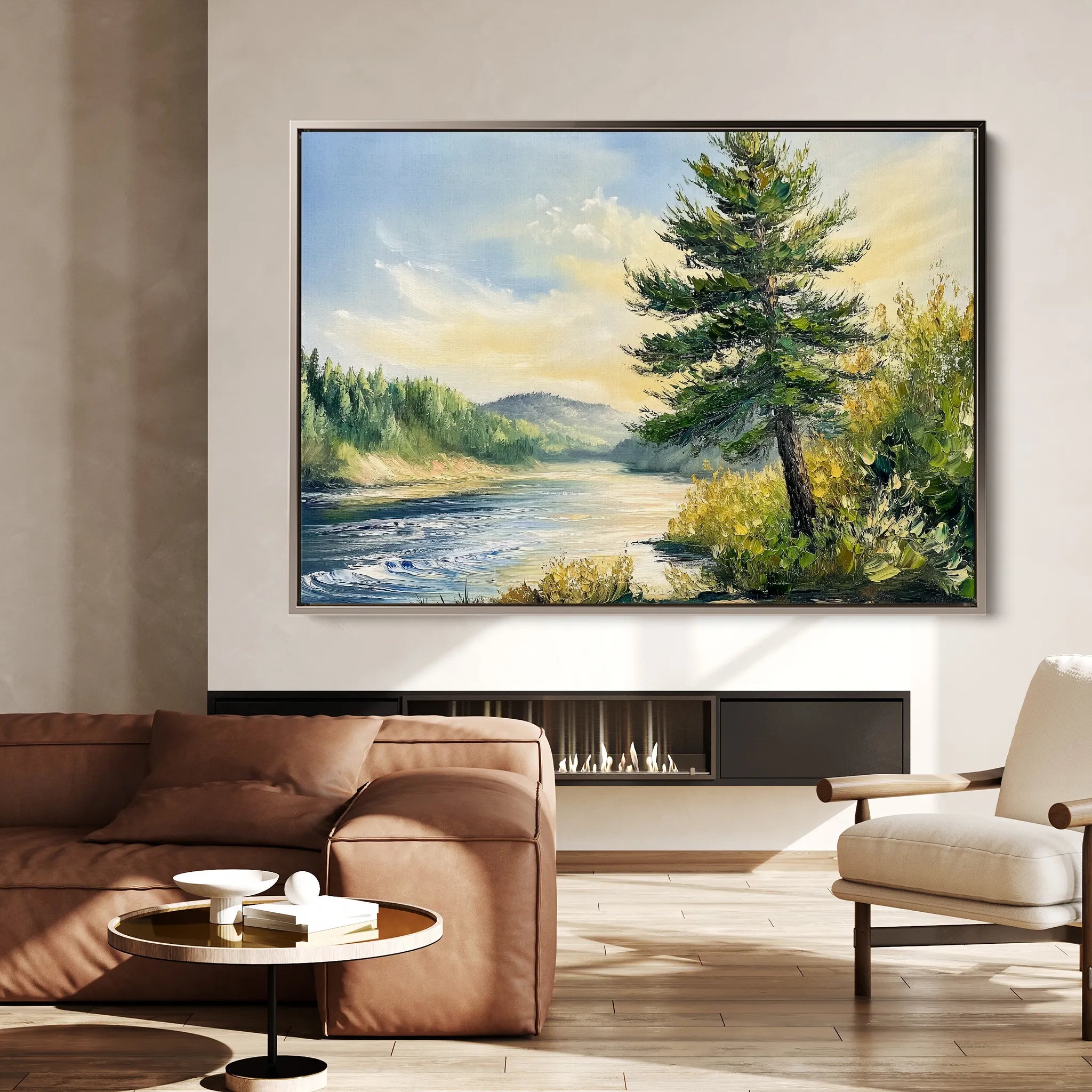 Landscape 392 Canvas Art 60 x 40 cm / Black