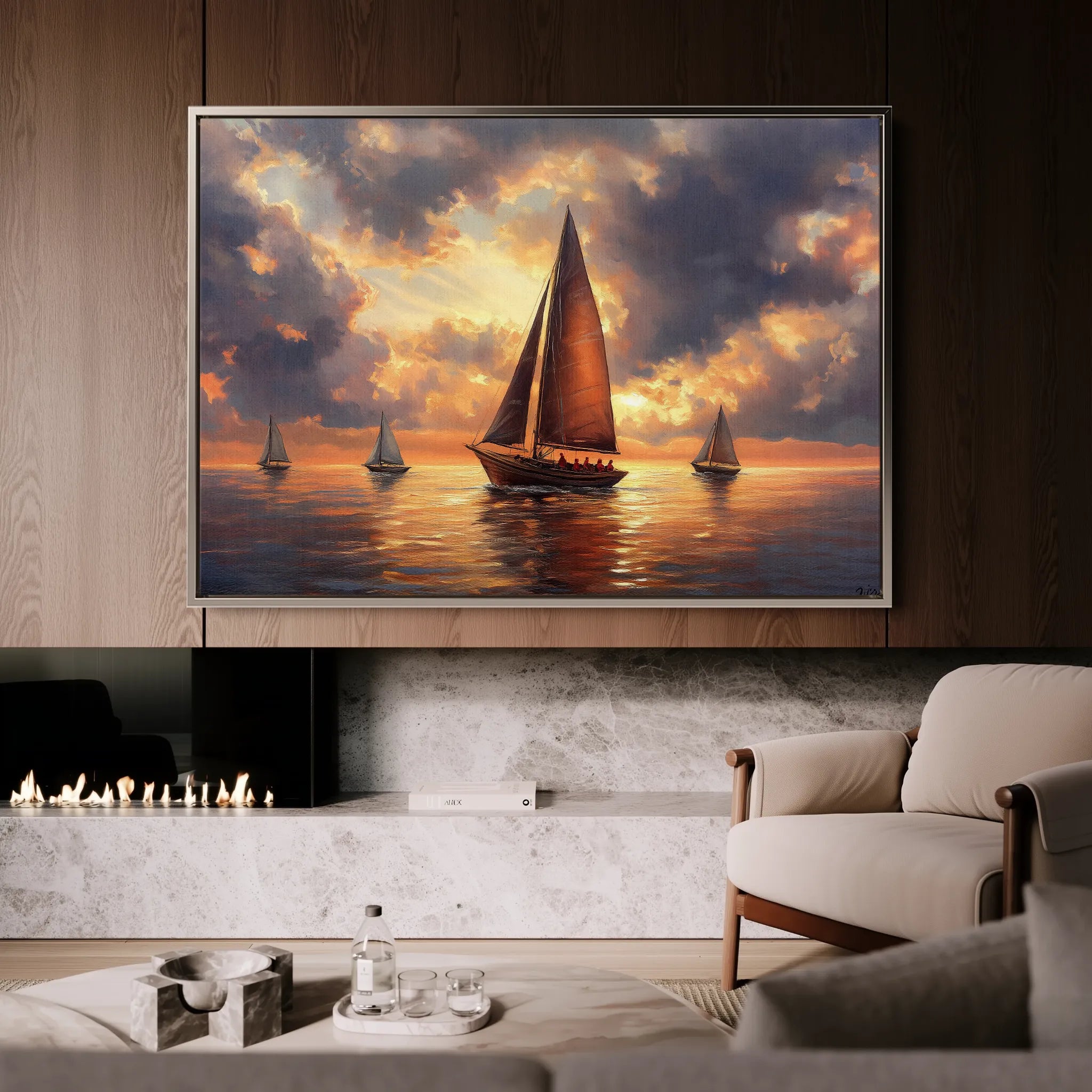 Landscape 393 Canvas Art 60 x 40 cm / Black