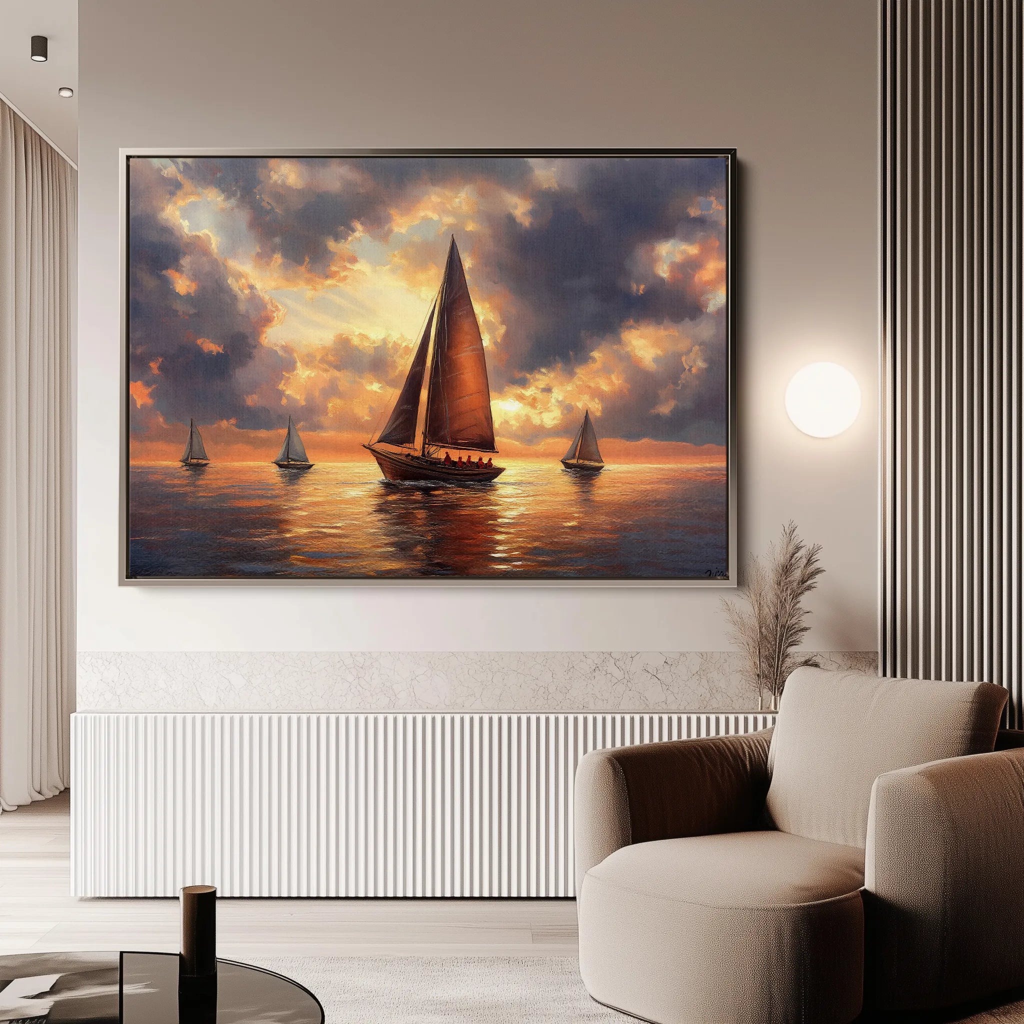 Landscape 393 Canvas Art 60 x 40 cm / Black
