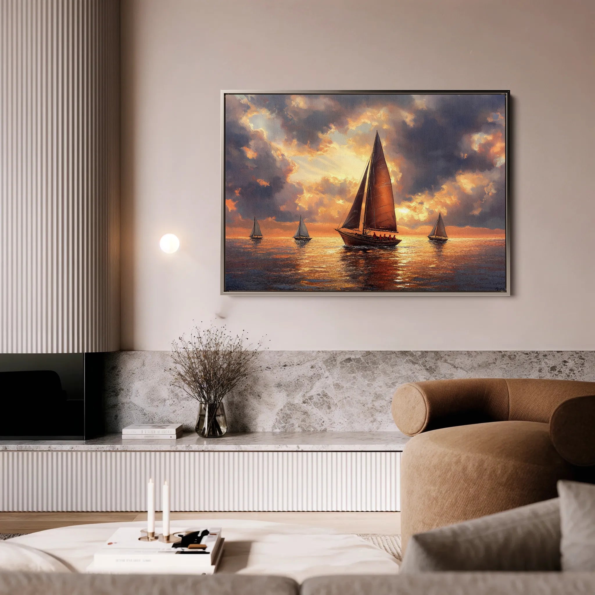 Landscape 393 Canvas Art 60 x 40 cm / Black