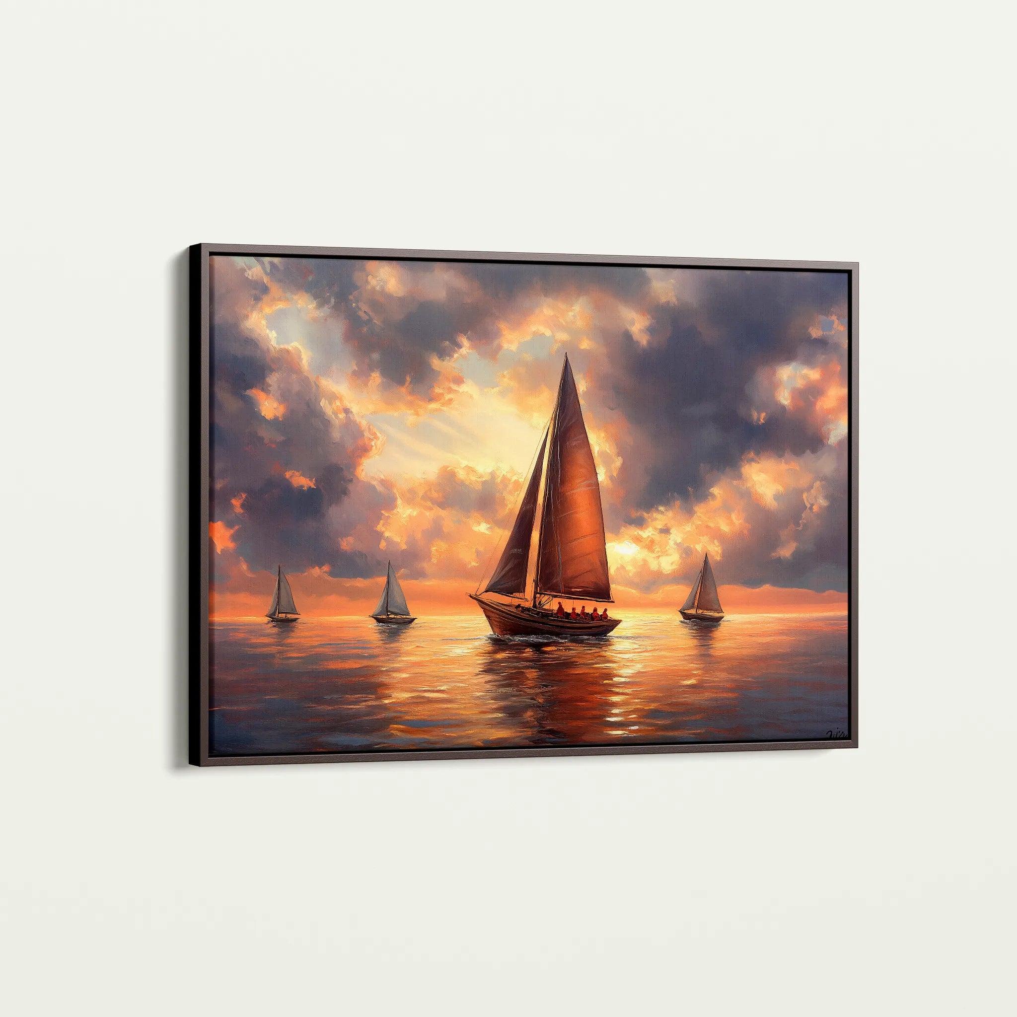 Landscape 393 Canvas Art 60 x 40 cm / Black