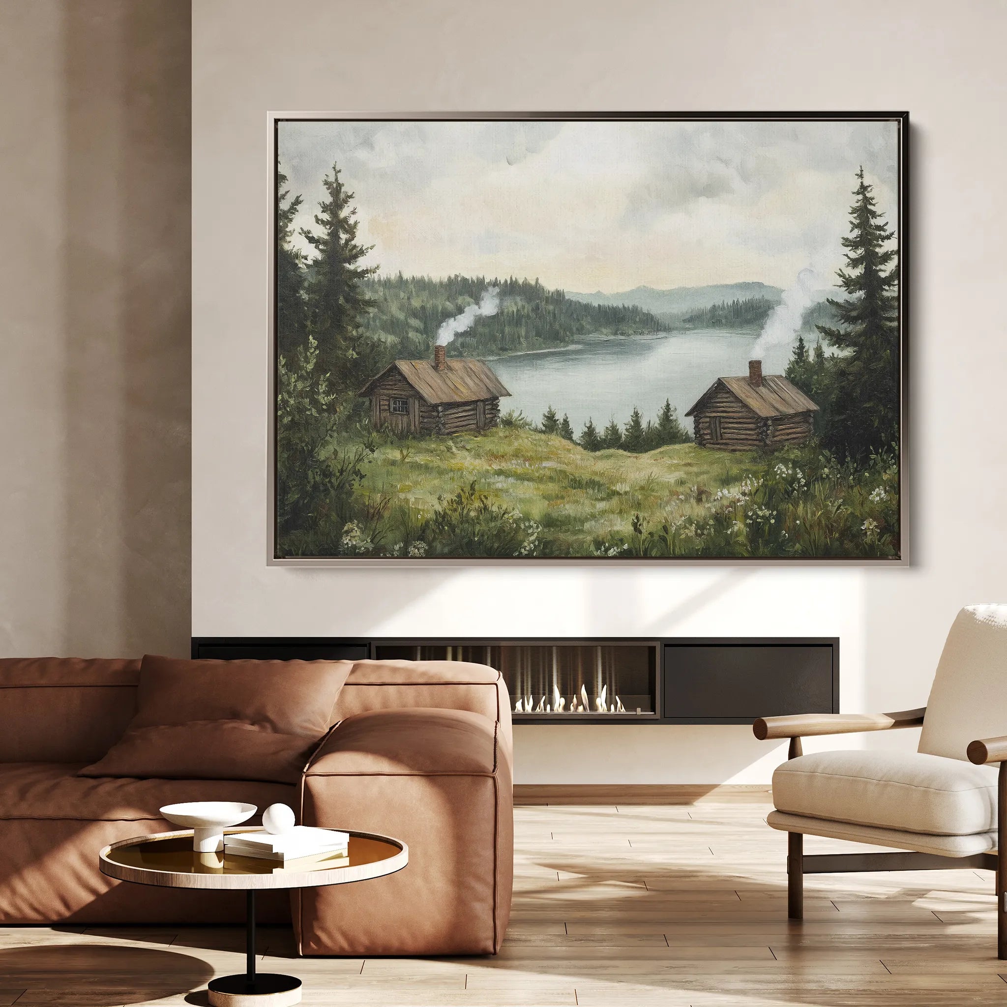 Landscape 395 Canvas Art 60 x 40 cm / Black