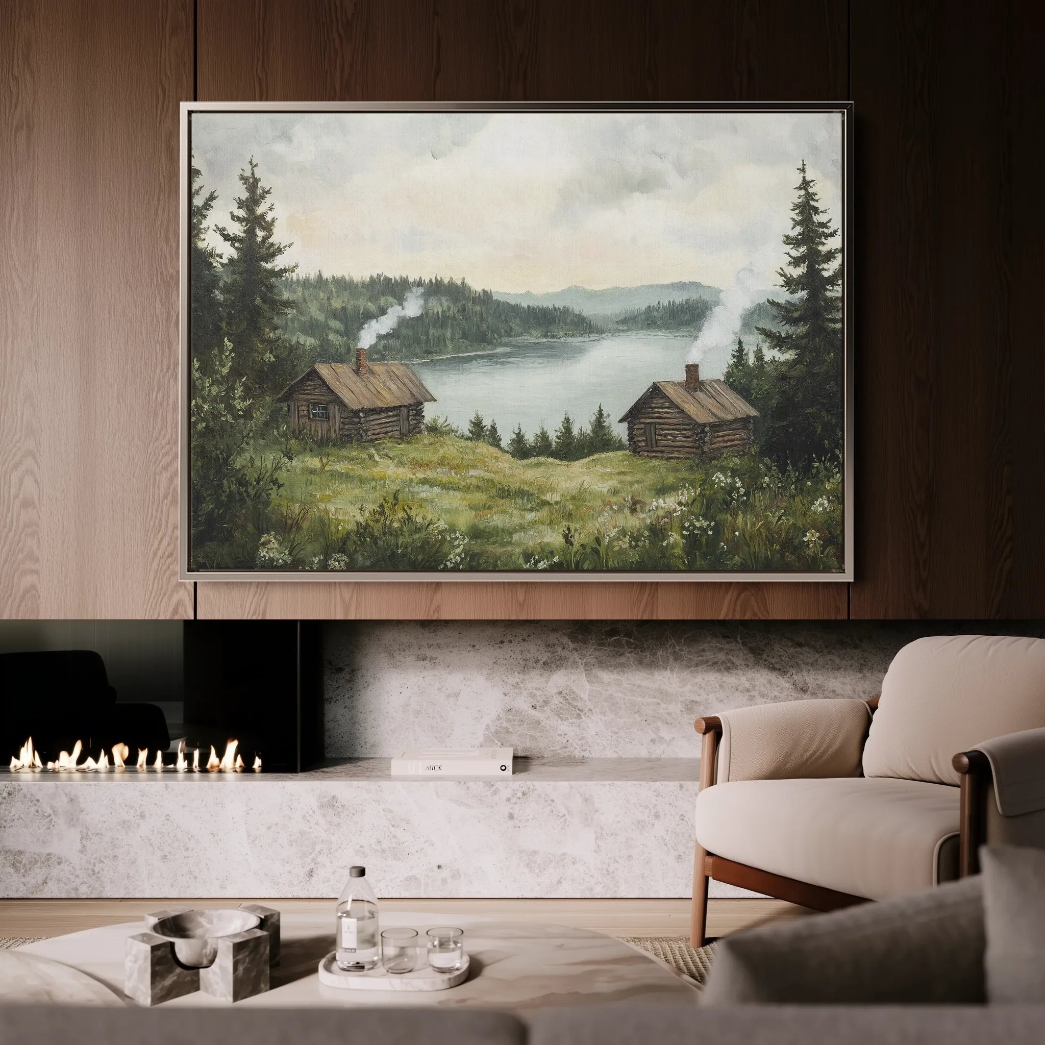 Landscape 395 Canvas Art 60 x 40 cm / Black
