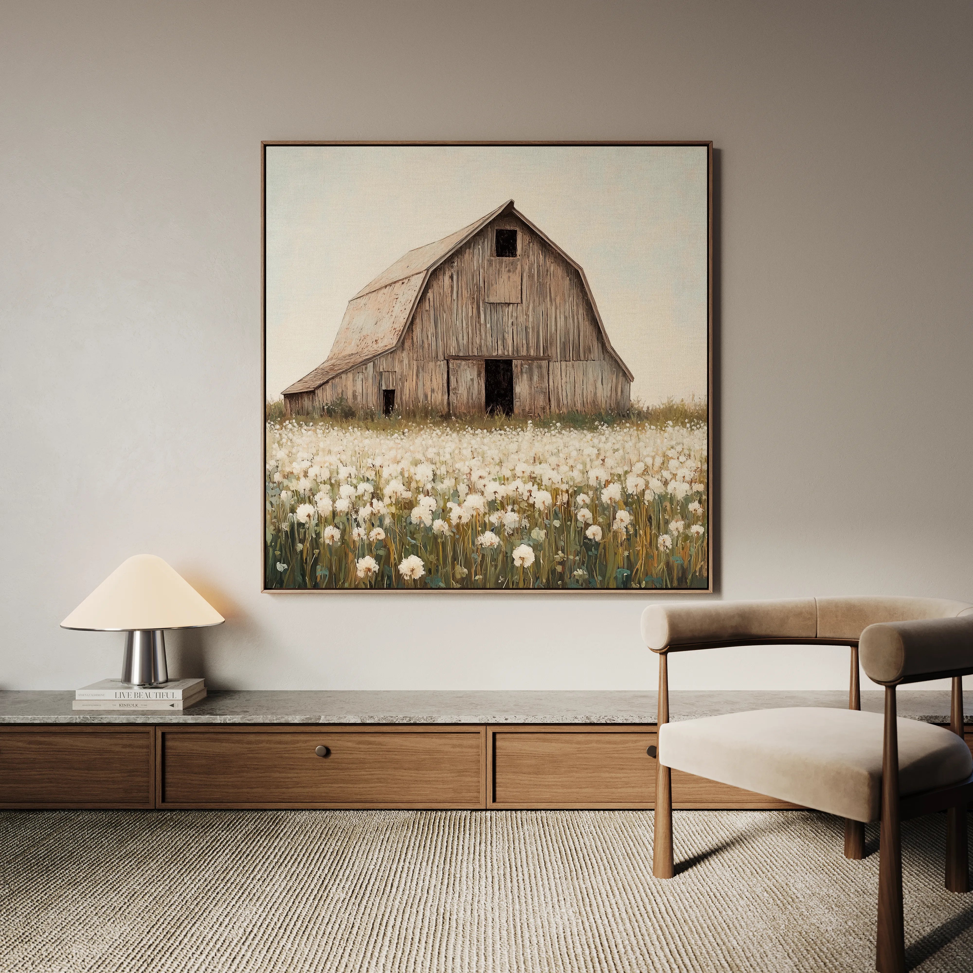 Landscape 397 Canvas Art 60 x 60 cm / Black