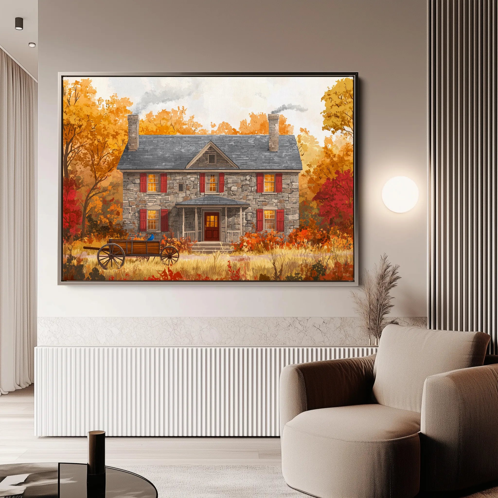 Landscape 403 Canvas Art 60 x 40 cm / Black
